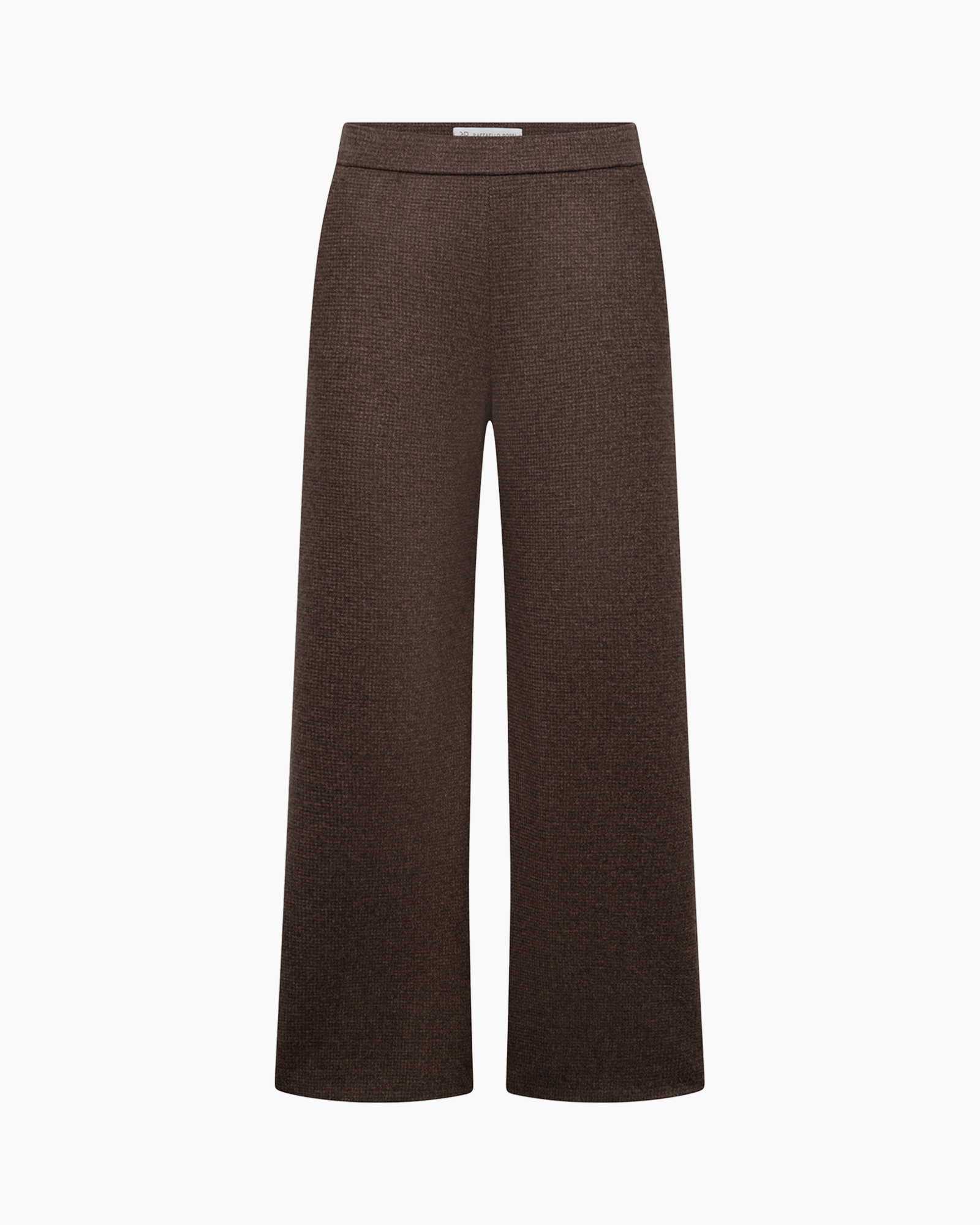 broeken, wijd uitlopend, bruin, brei, pantalon