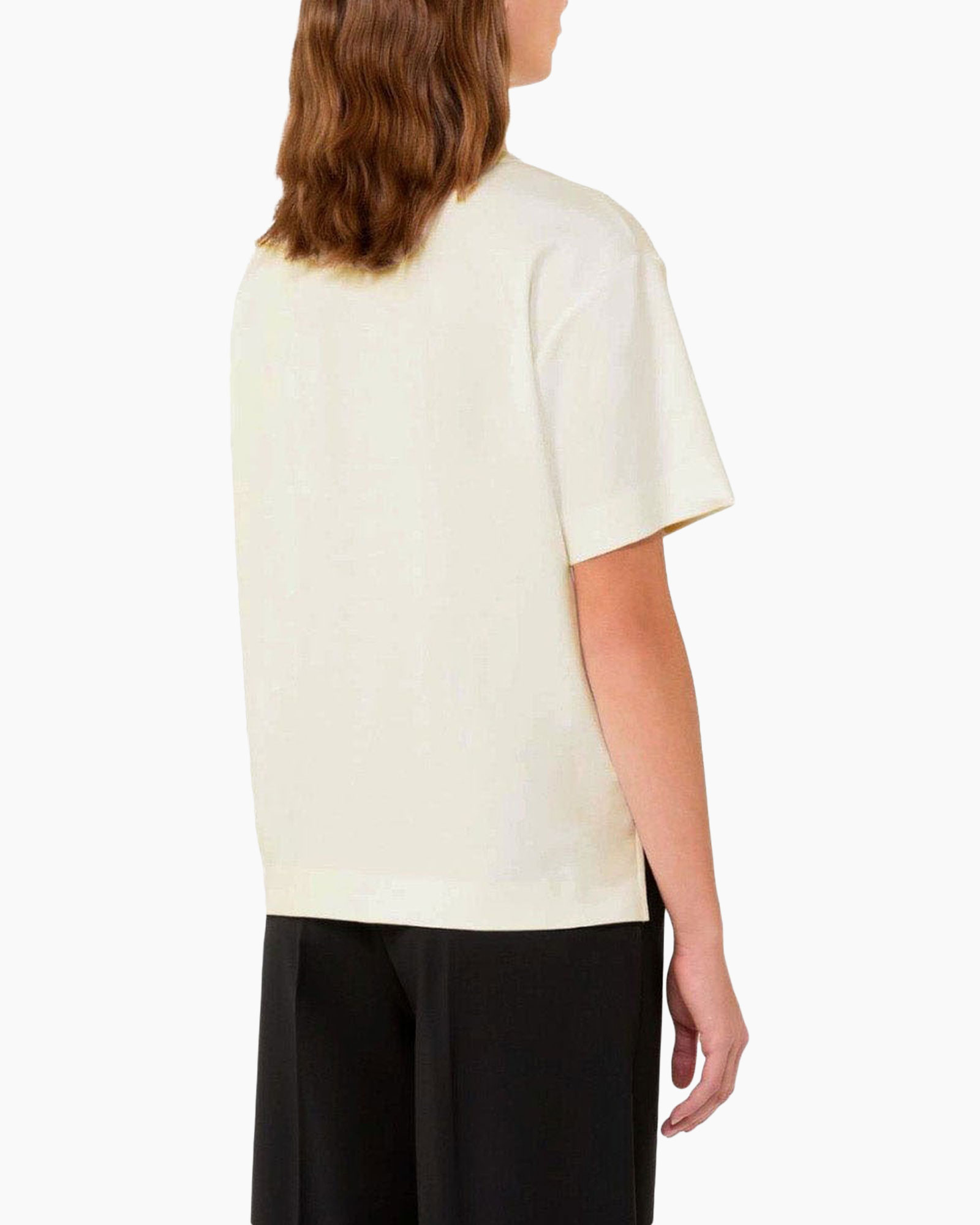 korte mouw, rokkensnit?, wit, t-shirt, los vallend
