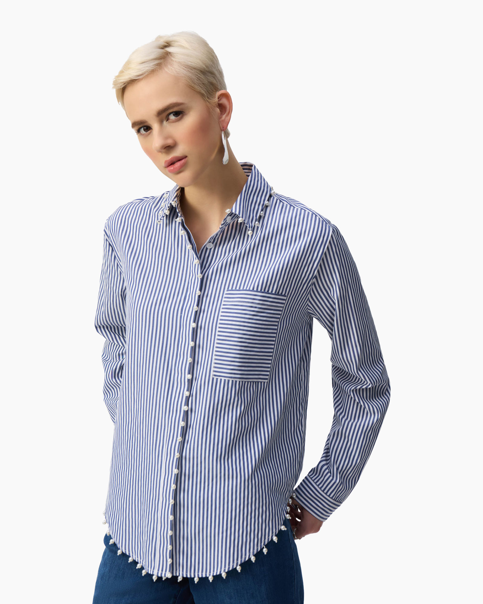 Blouse Striped Blauw