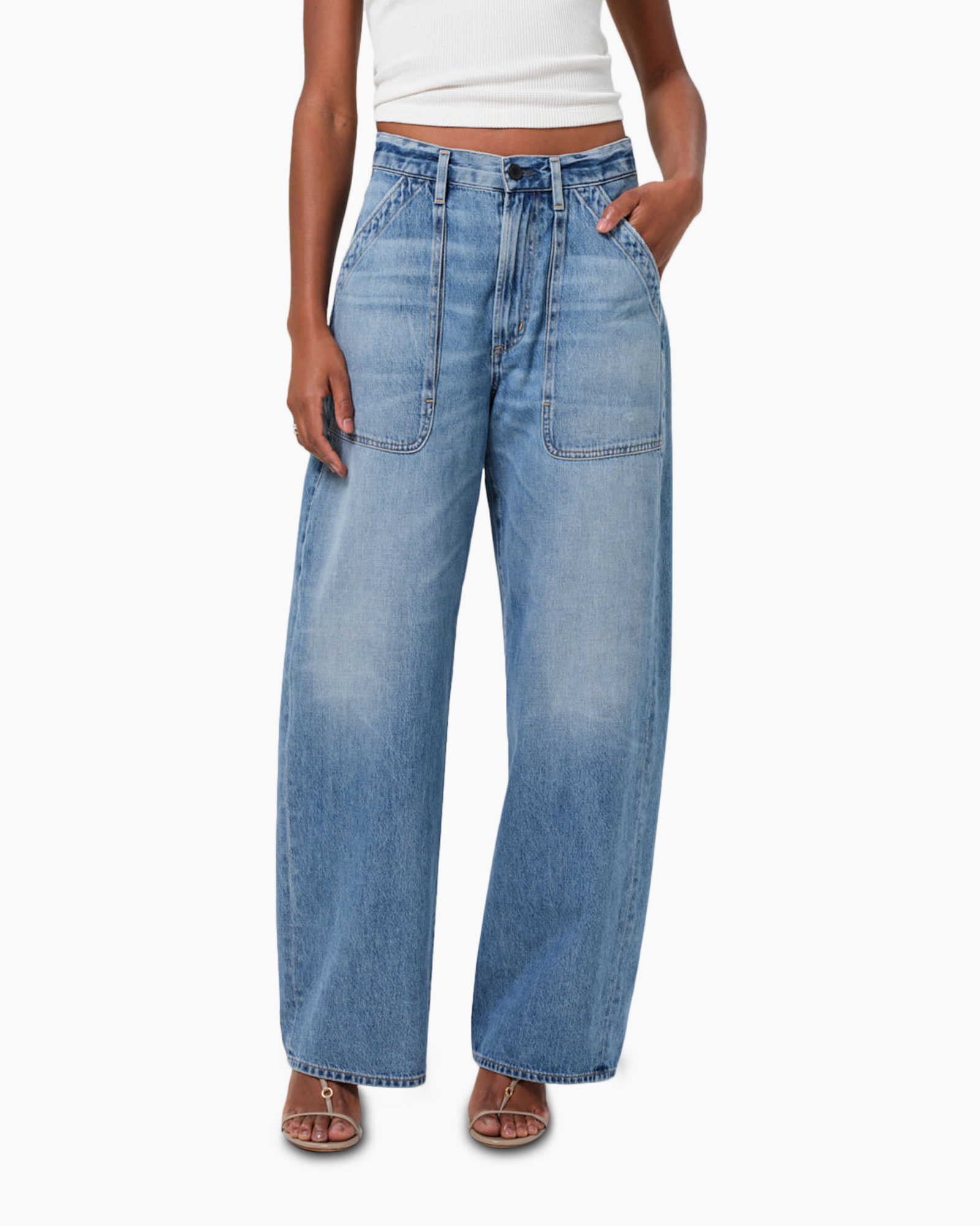 Jeans Ayla Baggy midden blauw