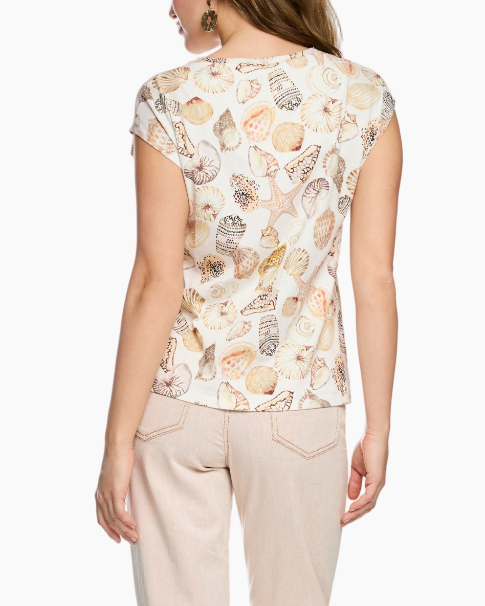 t_shirt, shell_pattern, sea_shells, beach_theme, short_sleeve
