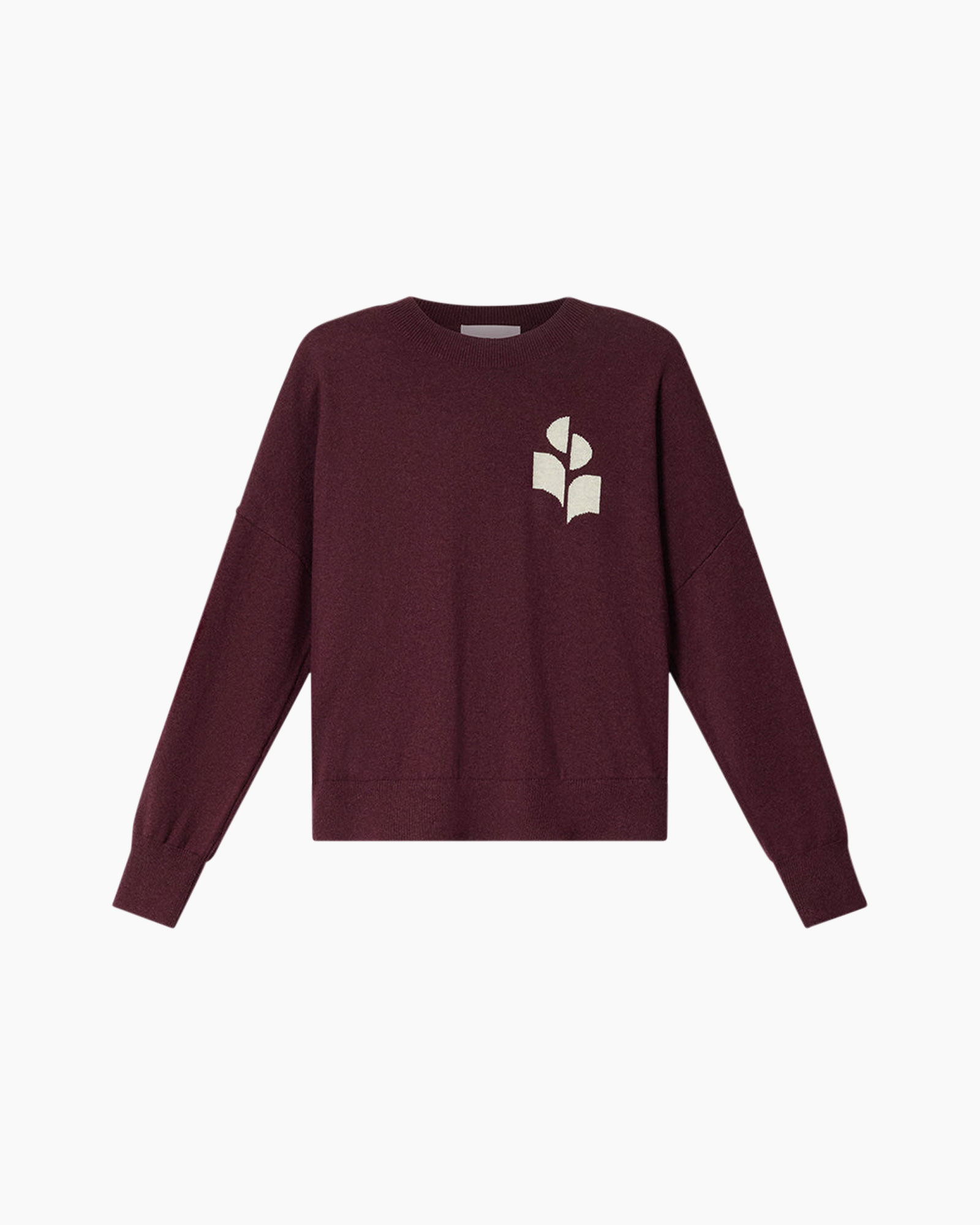 trui, lange mouwen, maroon, logo, korte top