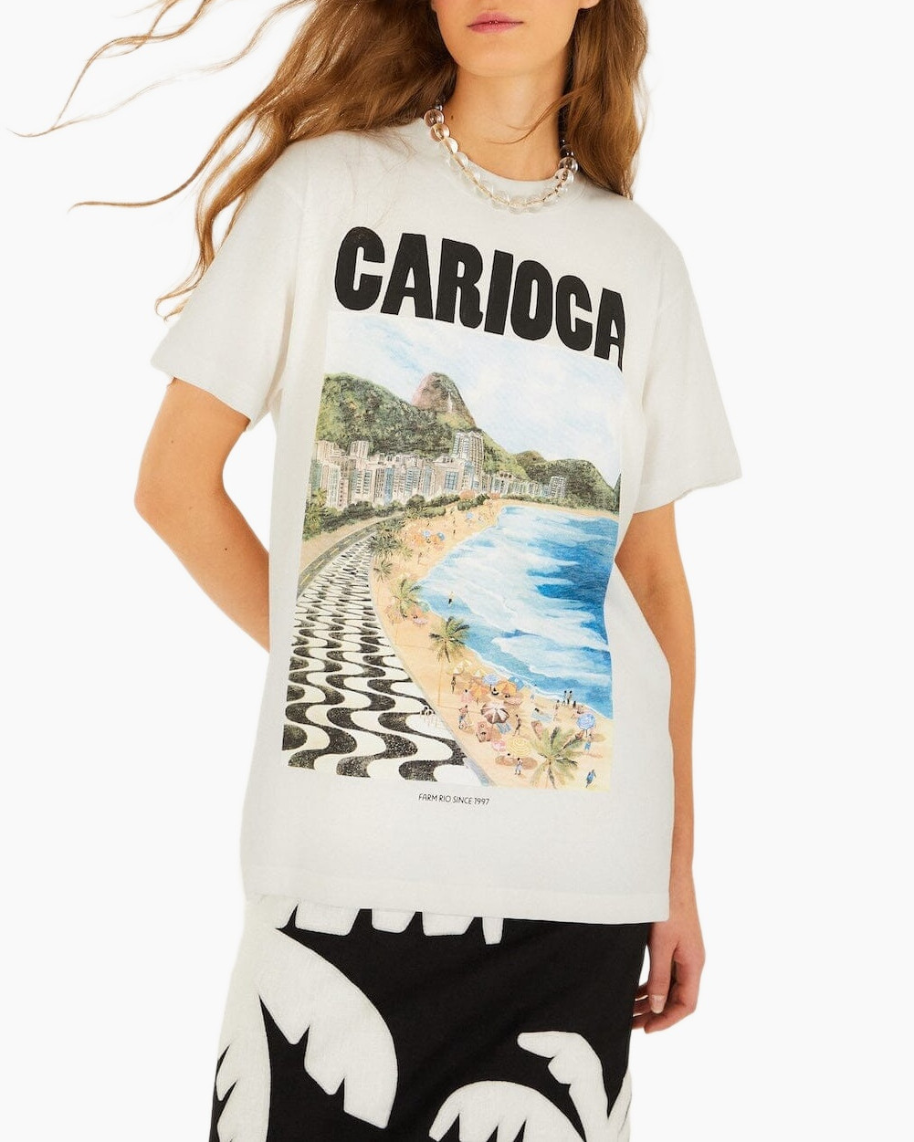 t-shirt, grafisch, strand, korte mouw, cirkelpatroon