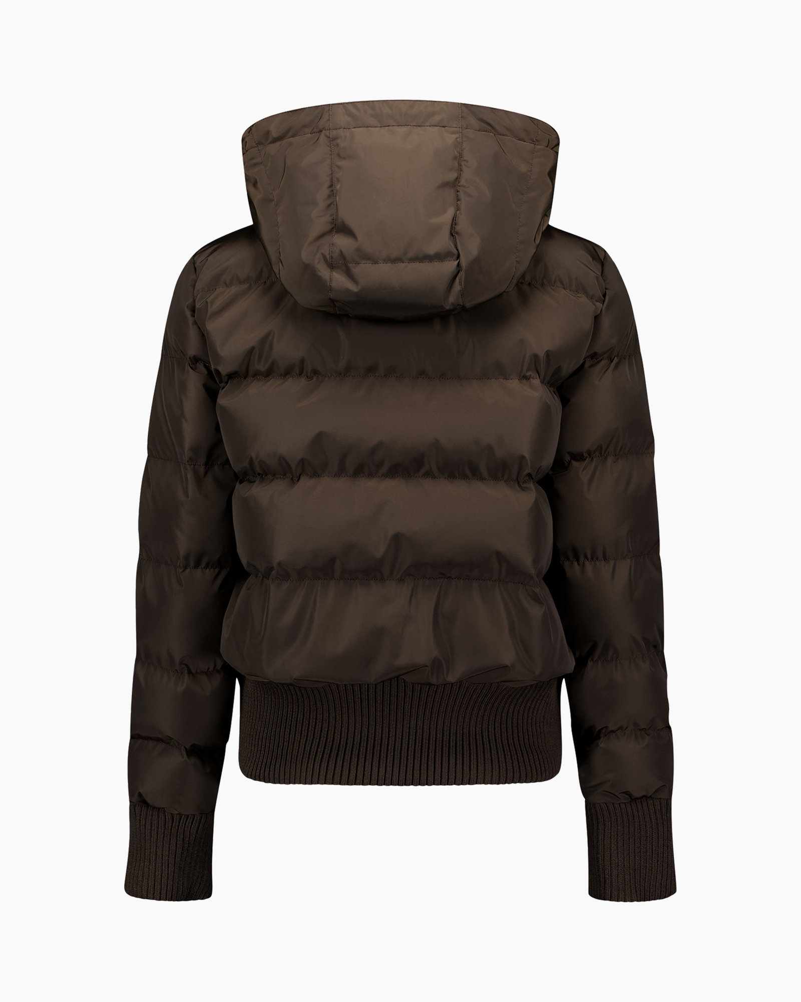jaszak puffer, jassen met vulling, met capuchon, bruin, ritszak