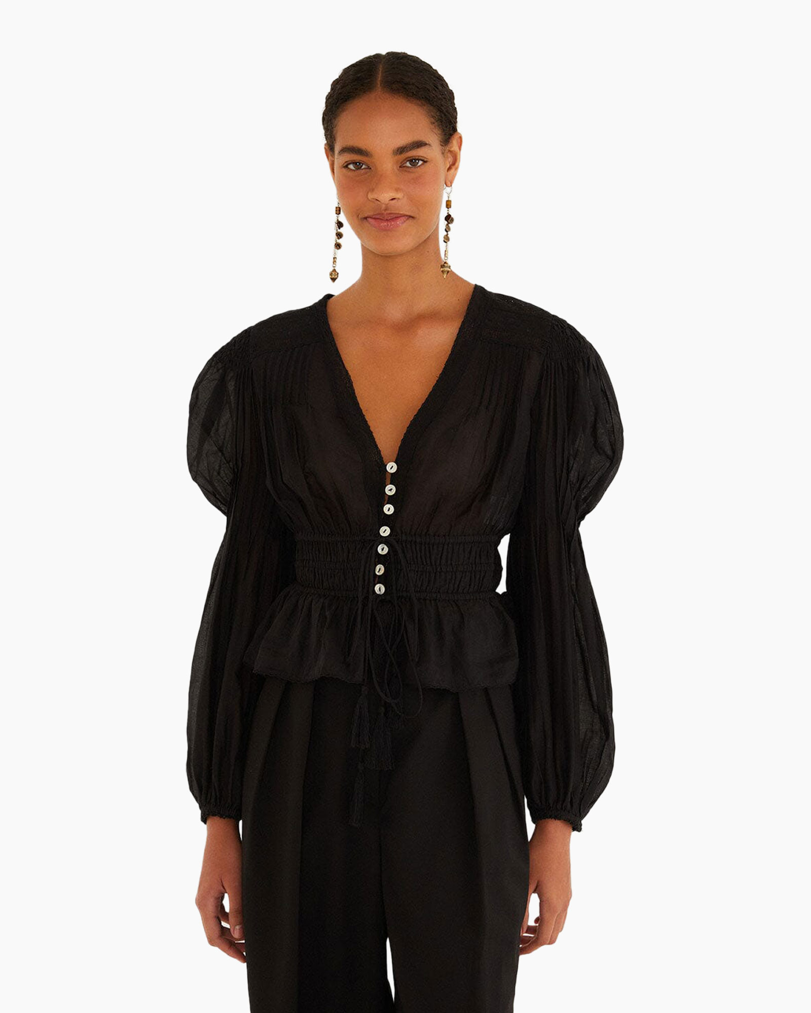 Blouse Long Sleeve Zwart