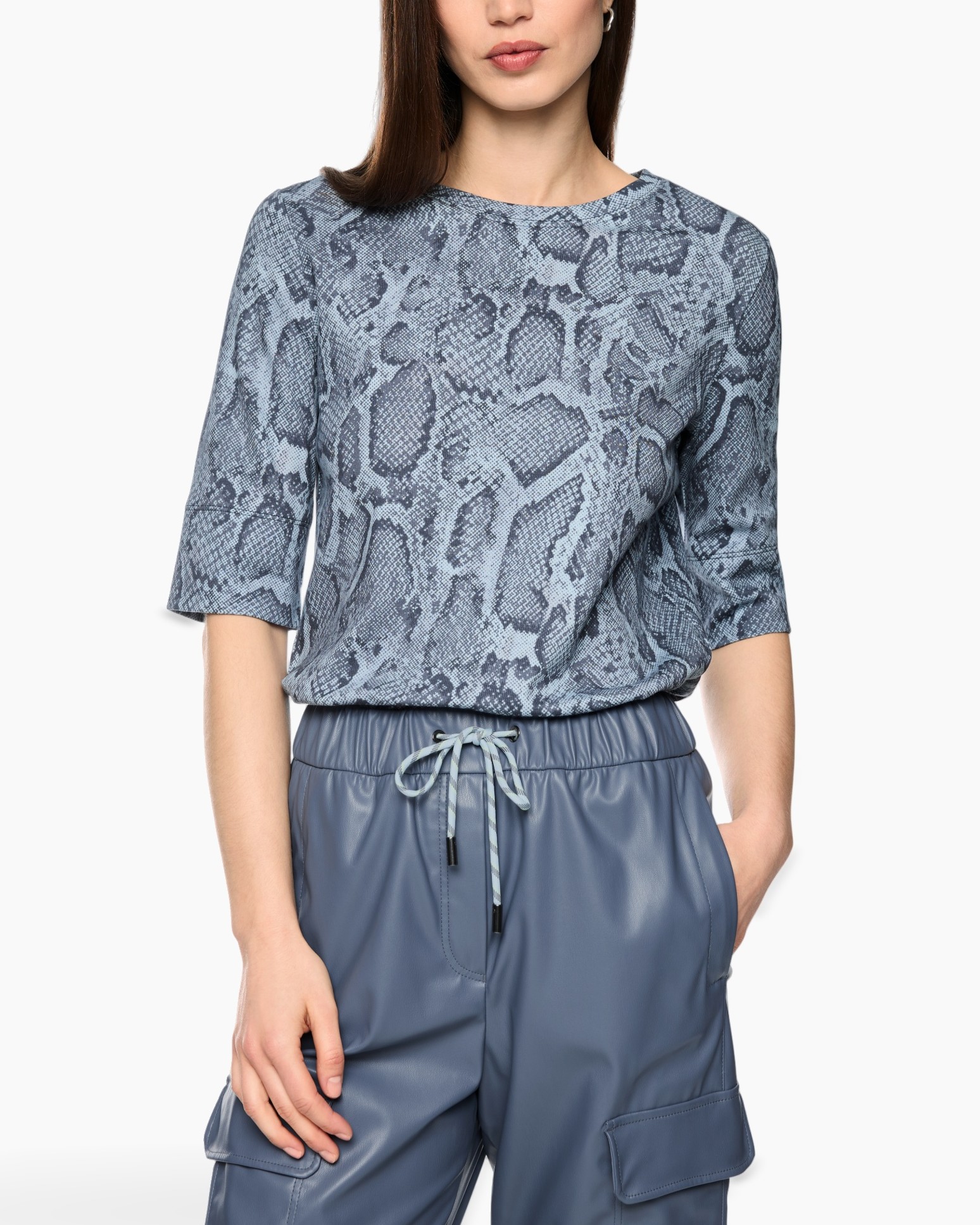 slangenpatroon, python-print, slangenhuid, t-shirt, korte-mouwen