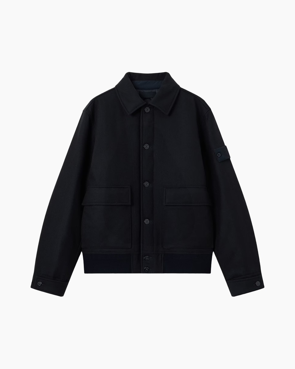 jas, zwart, buitenkleding, knopen-sluiting, zakken