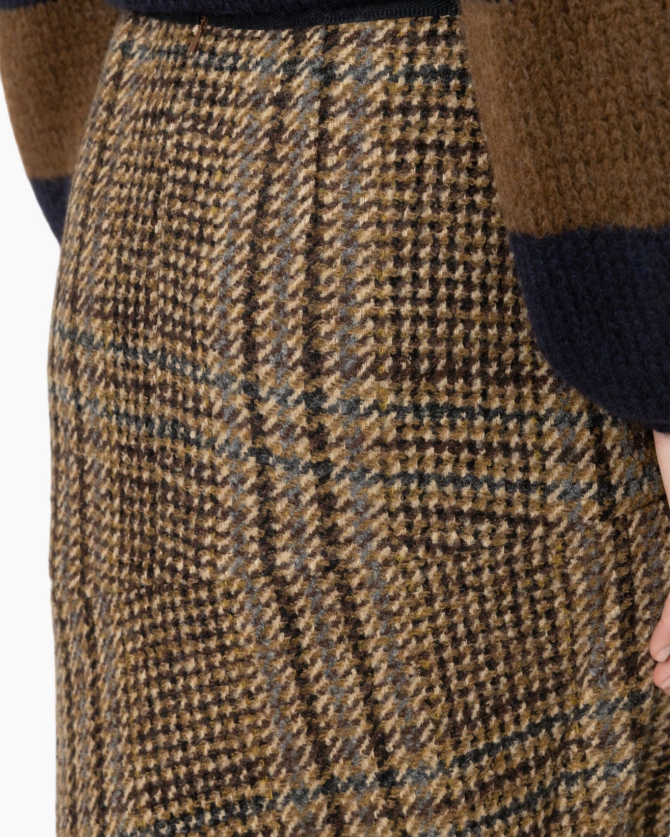 tweed, ruitpatroon, rok, visgraat, breisel