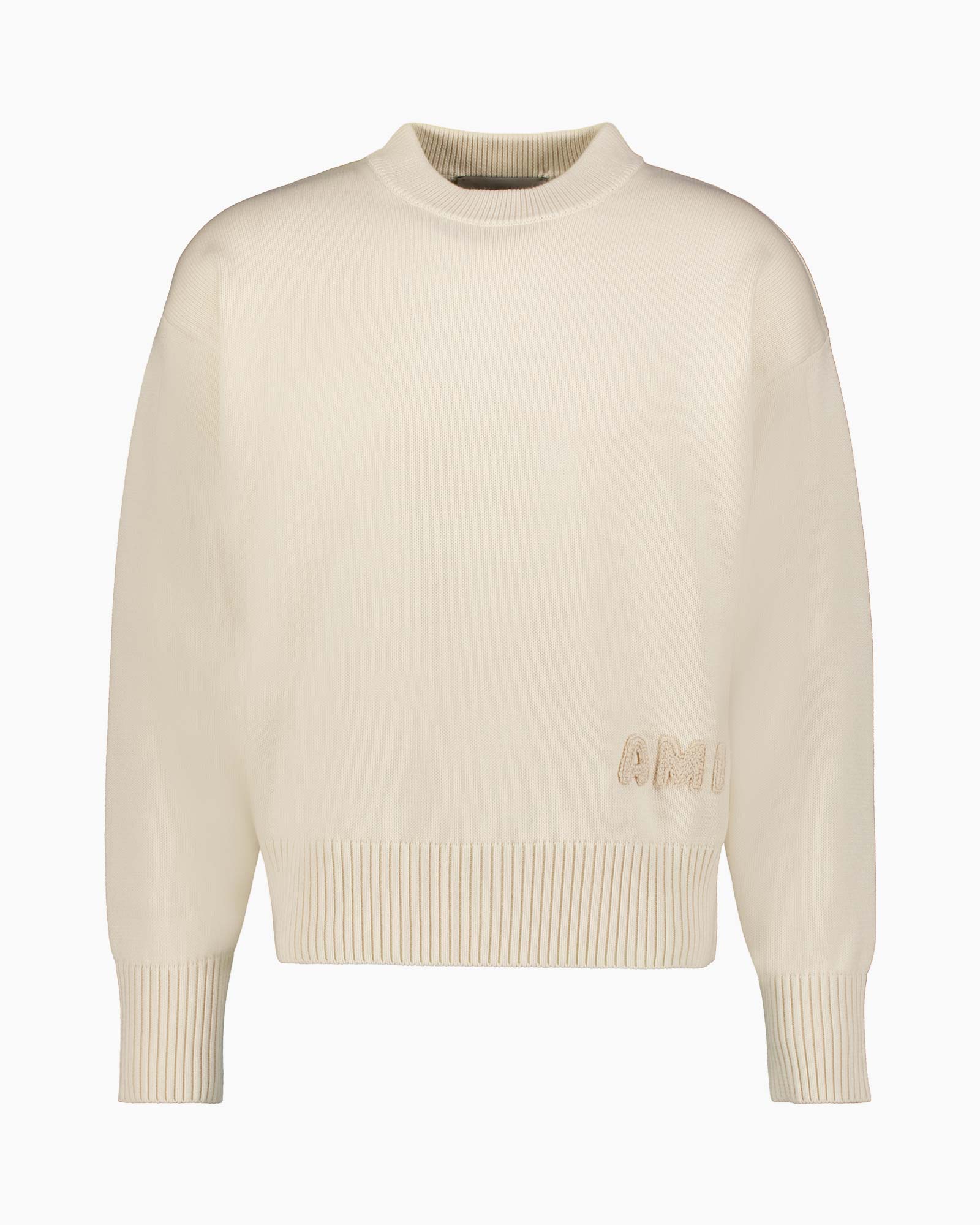 Gebreide Trui Ami Crewneck Sweater Beige