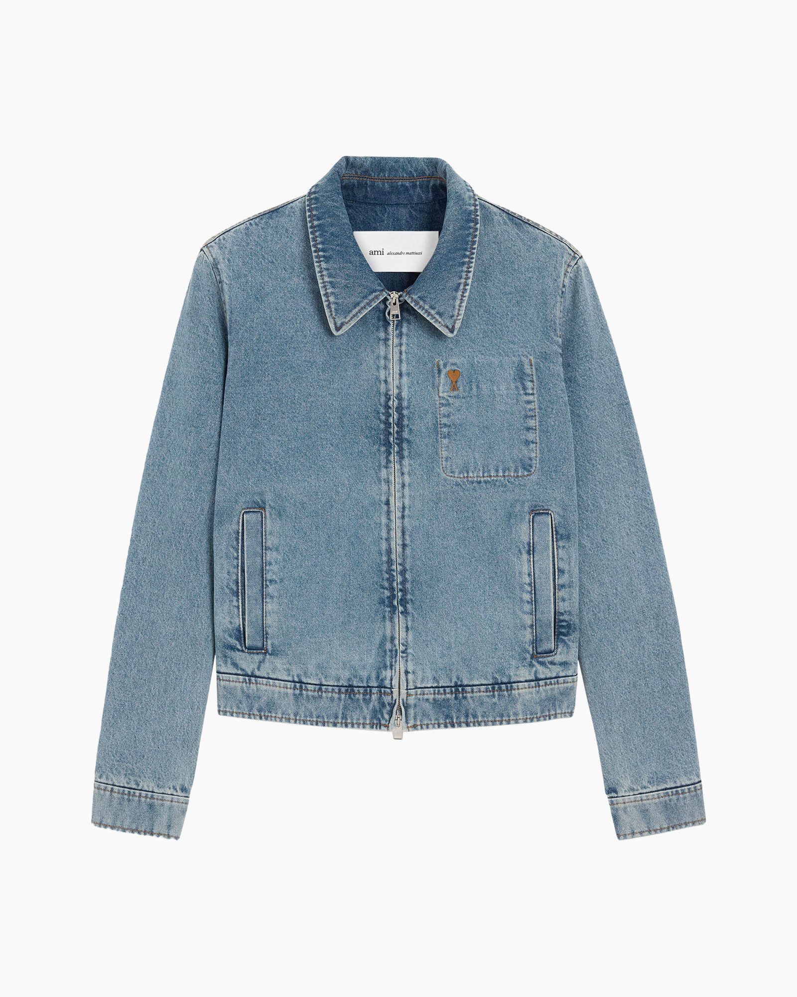 denim, jas, spijkerjack, rits, zak