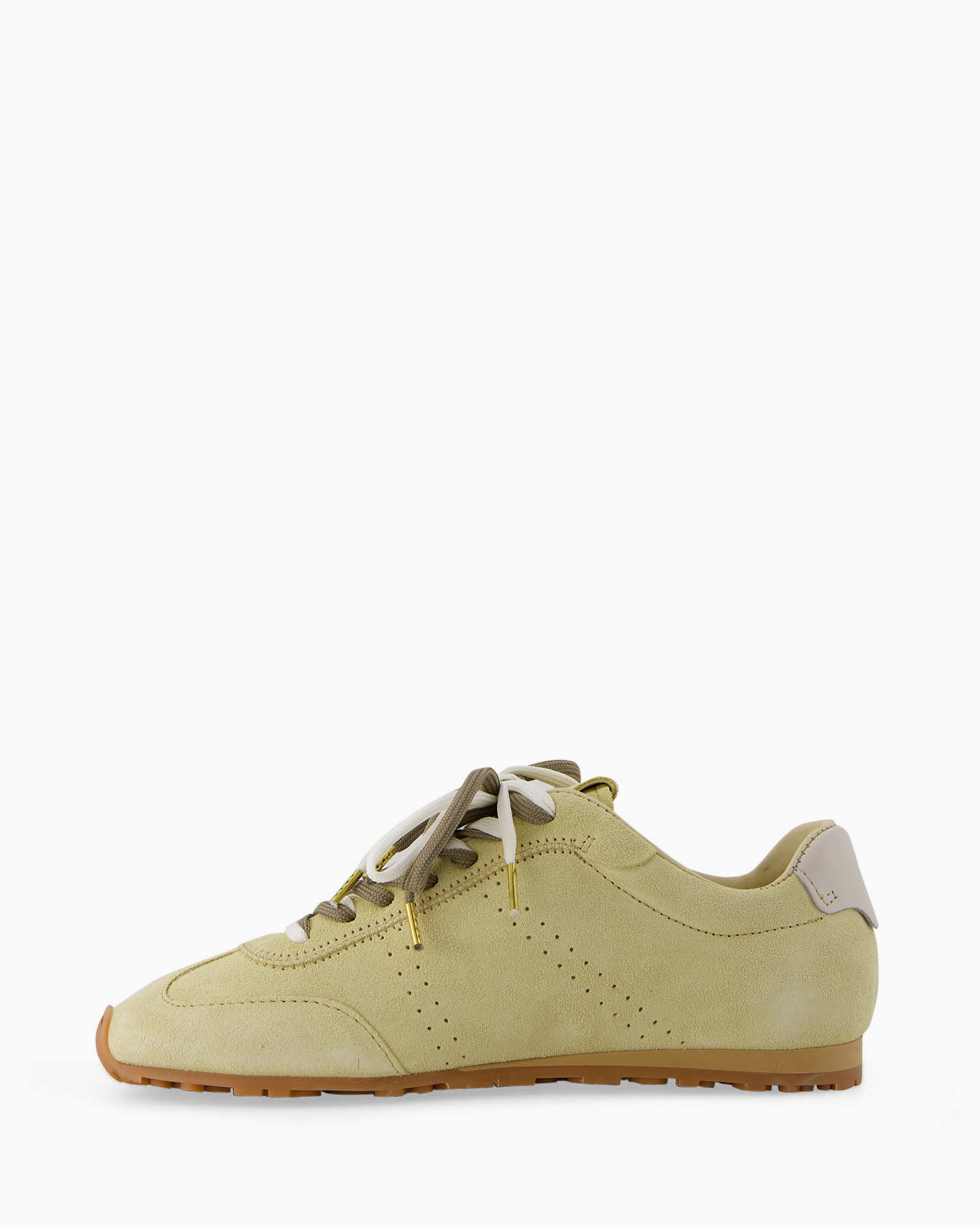 sneaker, suede, beige, lace-up, gum sole