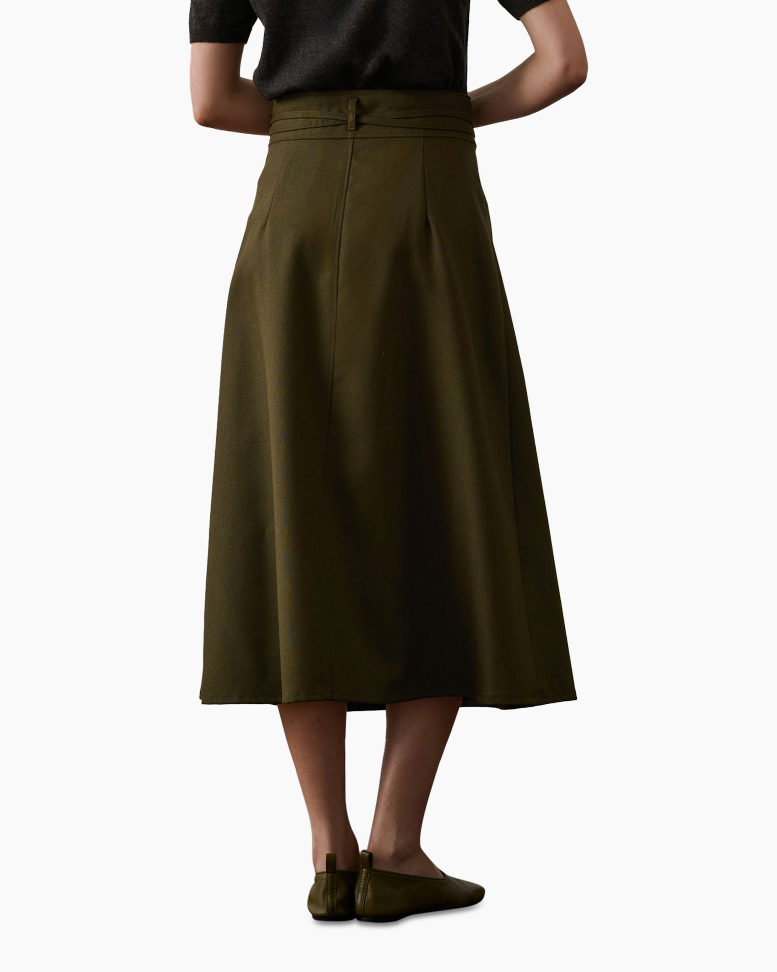 Midi Rok Reine Khaki