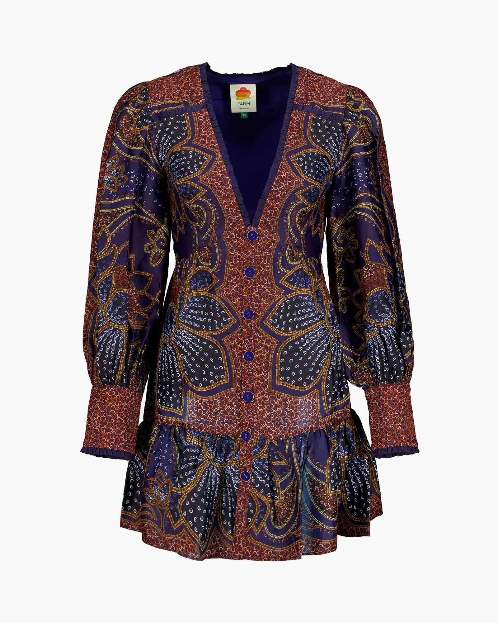 Jurk Floral Glam Mini Blauw