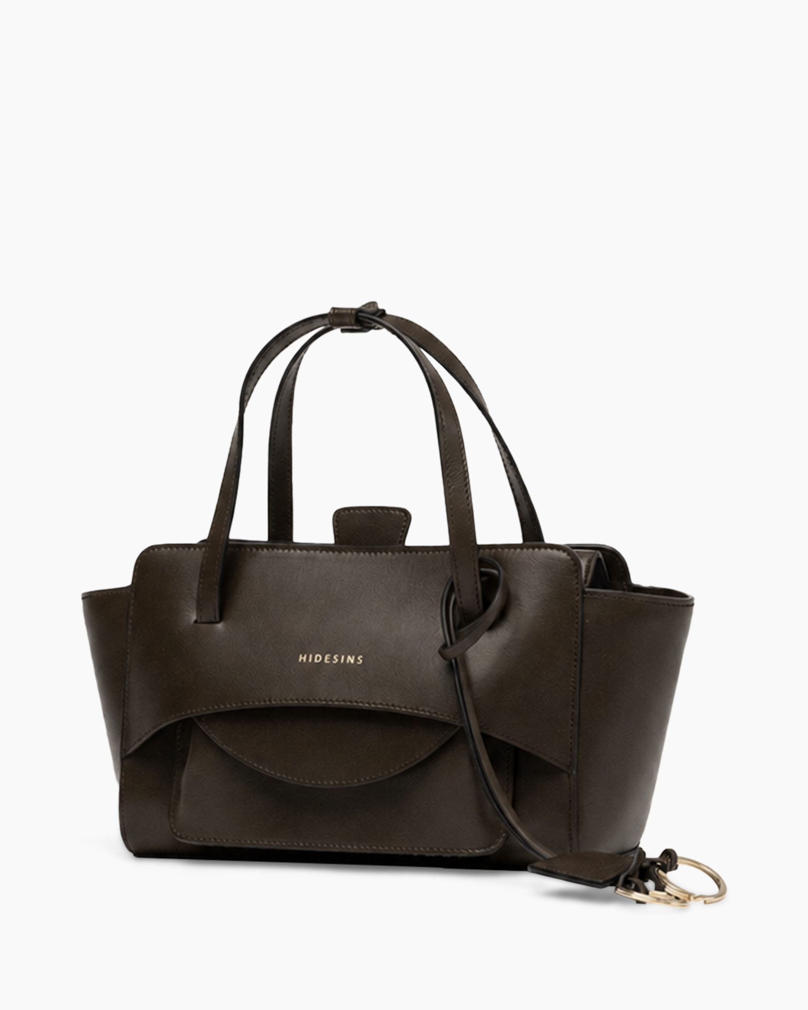 handtas, bruin, leer, bovenhandvat, crossbody