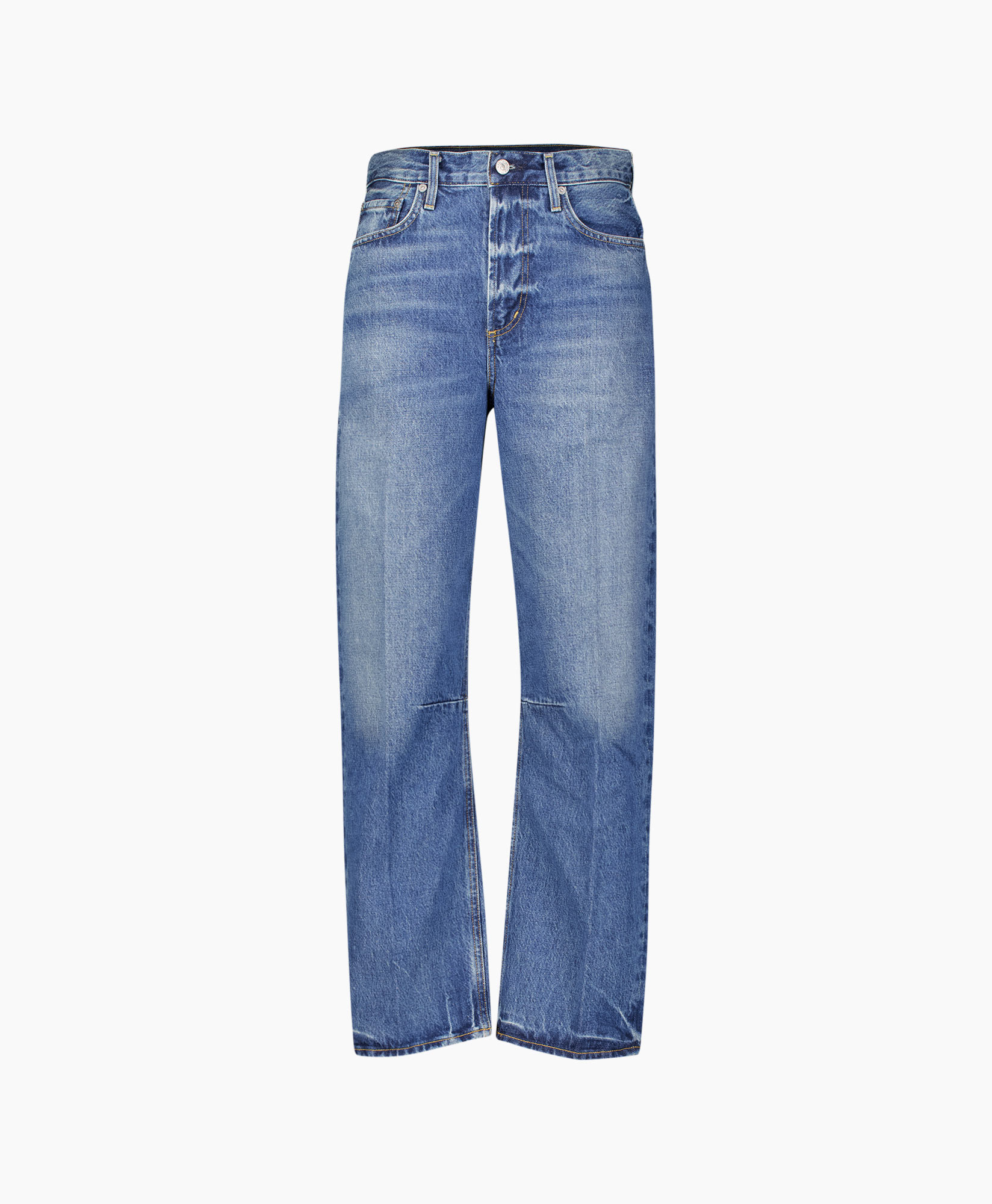 spijkerbroek, denim, blauw, rechtmodel, broek