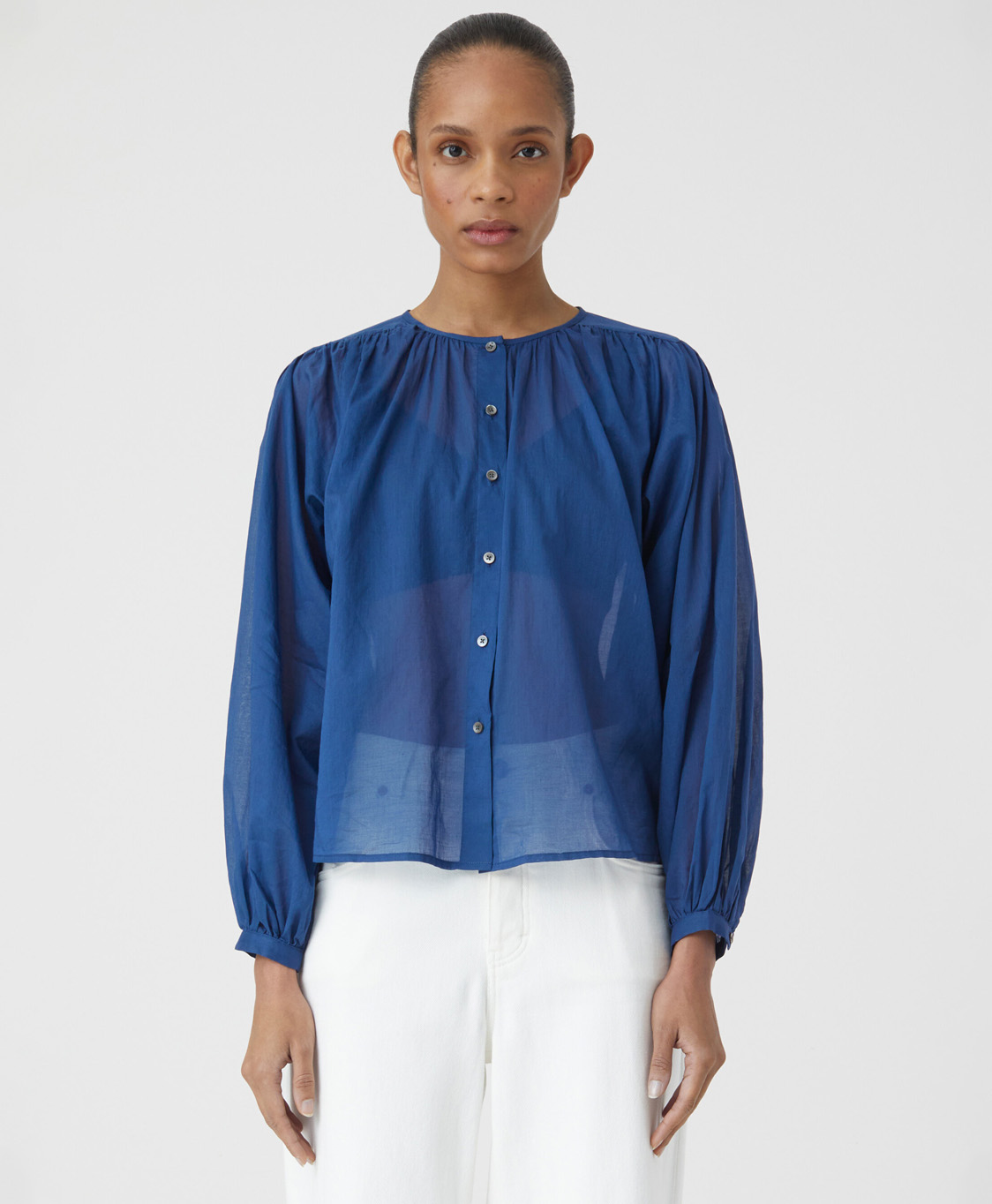 Blouse Gathered Blouse Blauw