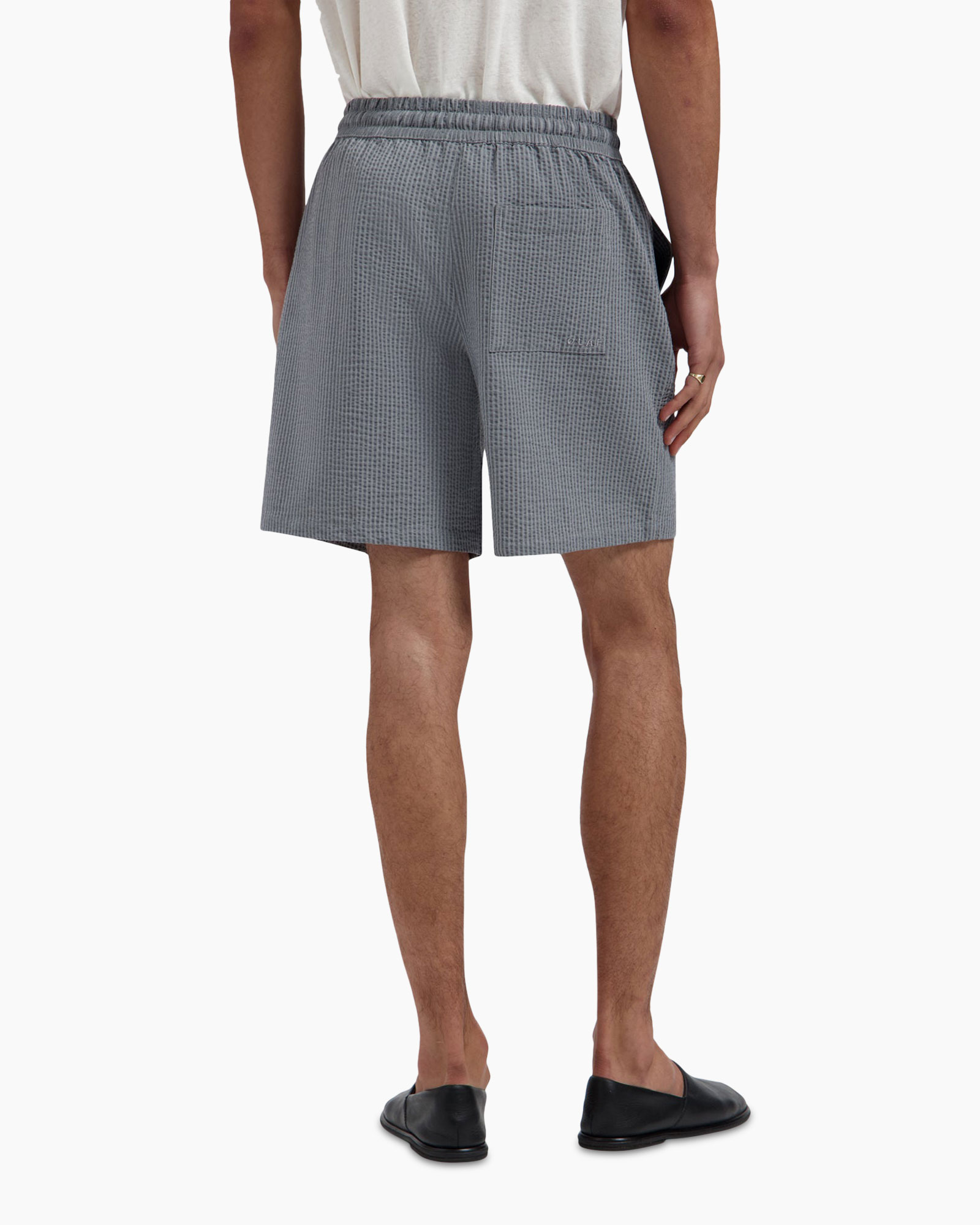 shorts, patterned, drawstring, relaxed, knee-length