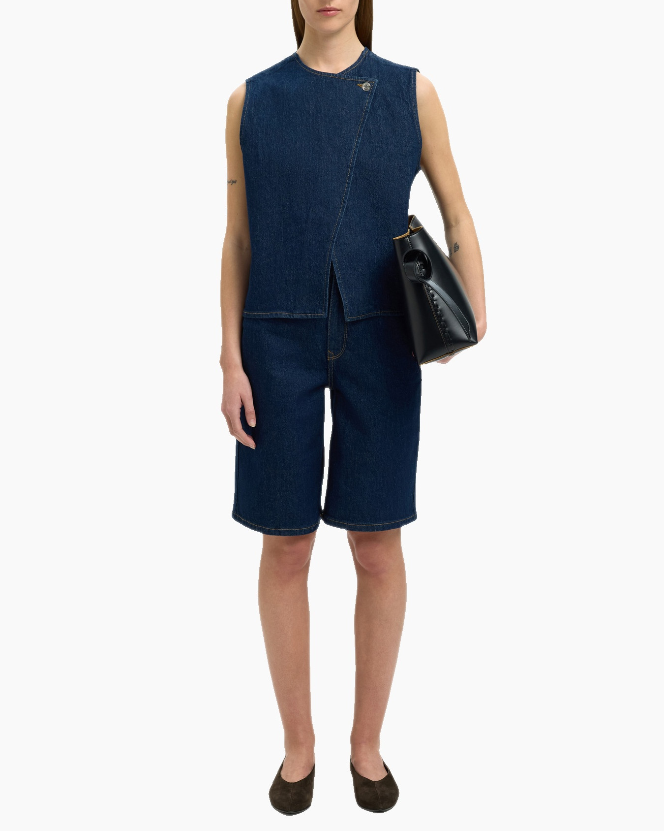 Vest Vida-kori Denim Vest Donker Blauw