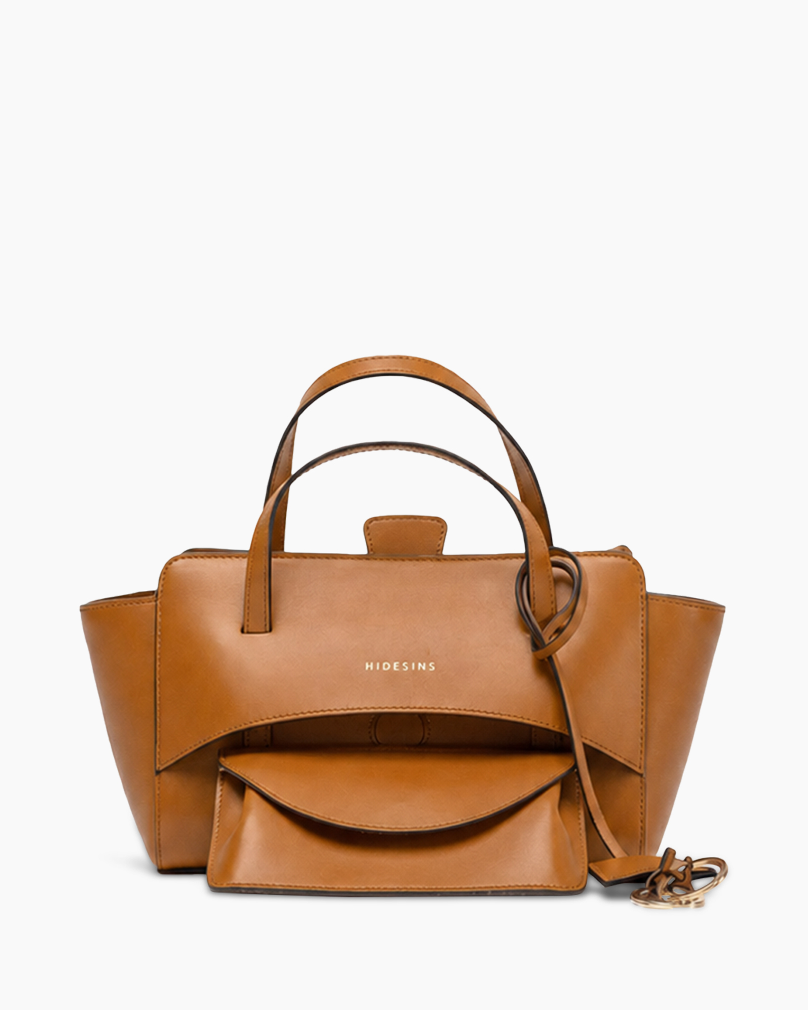 handtas, tote/ovt handbag, tan leer, bovenste hengel, zak tas