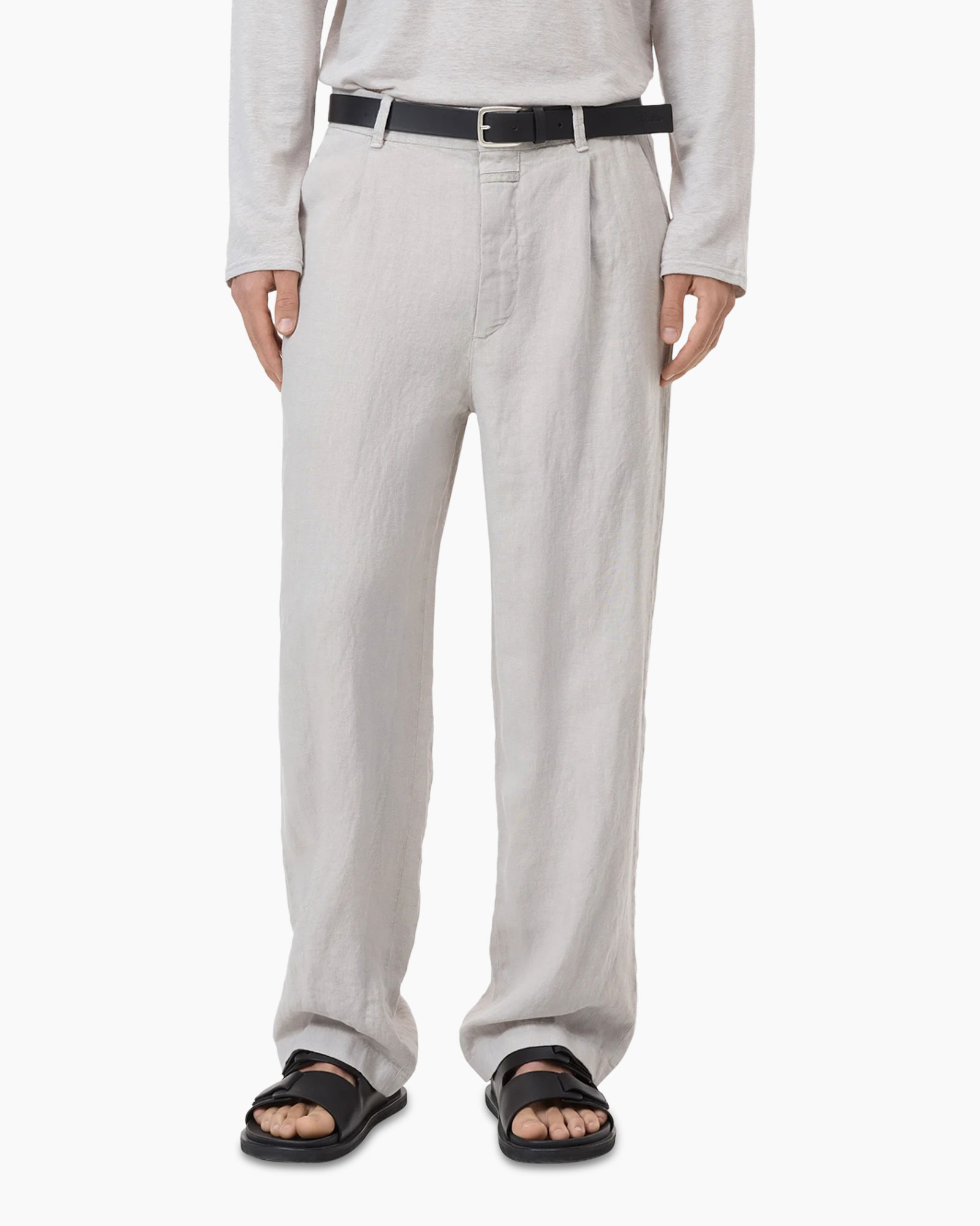 pants, linen, beige, loose, belted