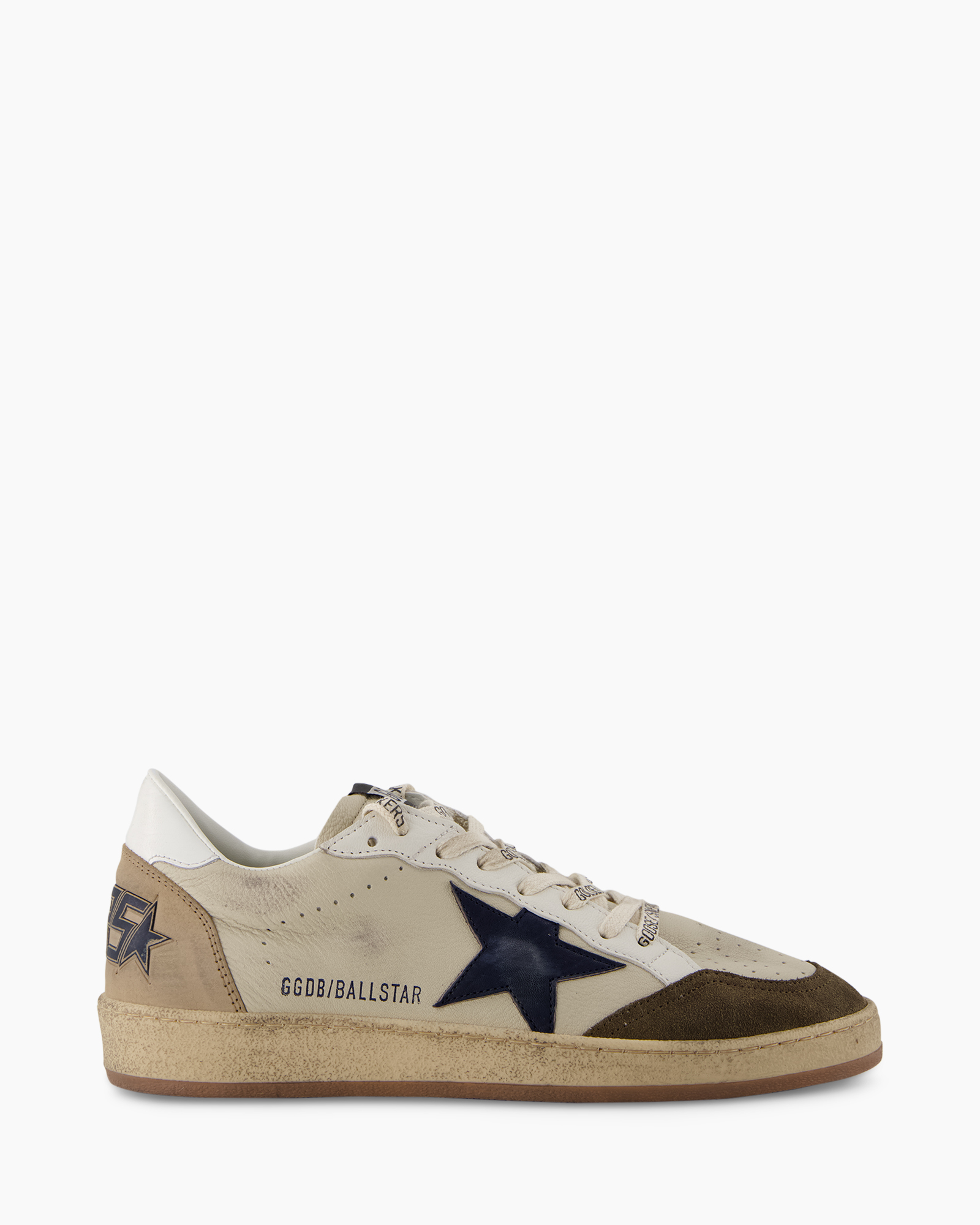 sneakers, laag model, leer, ster logo, beige bruin