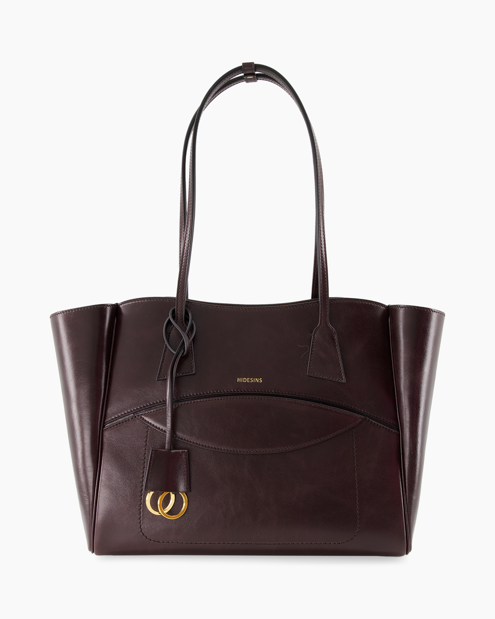 tas, handtas, leer, bruin, goud hardware
