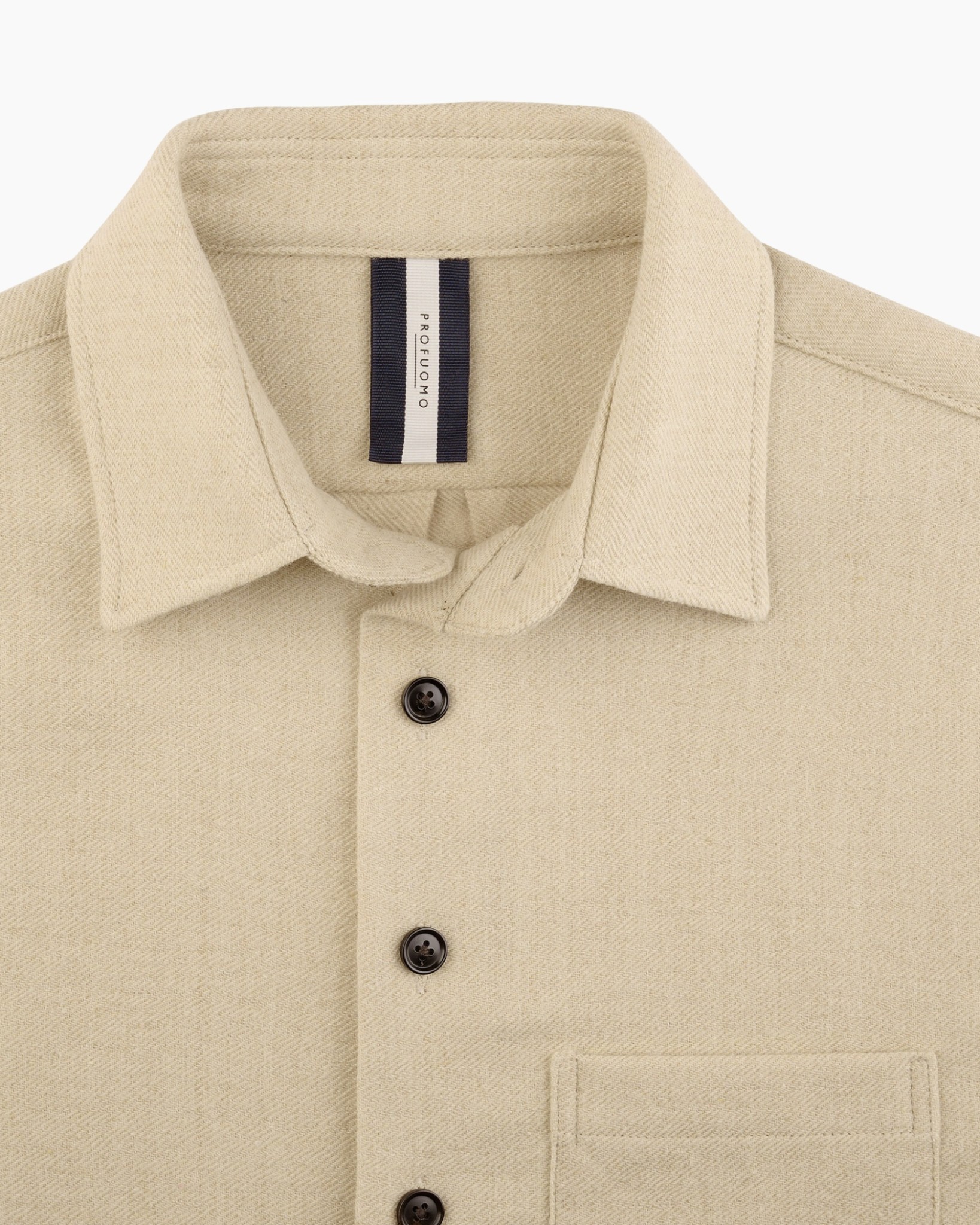 hemd, lange mouwen, beige, knopen, zak