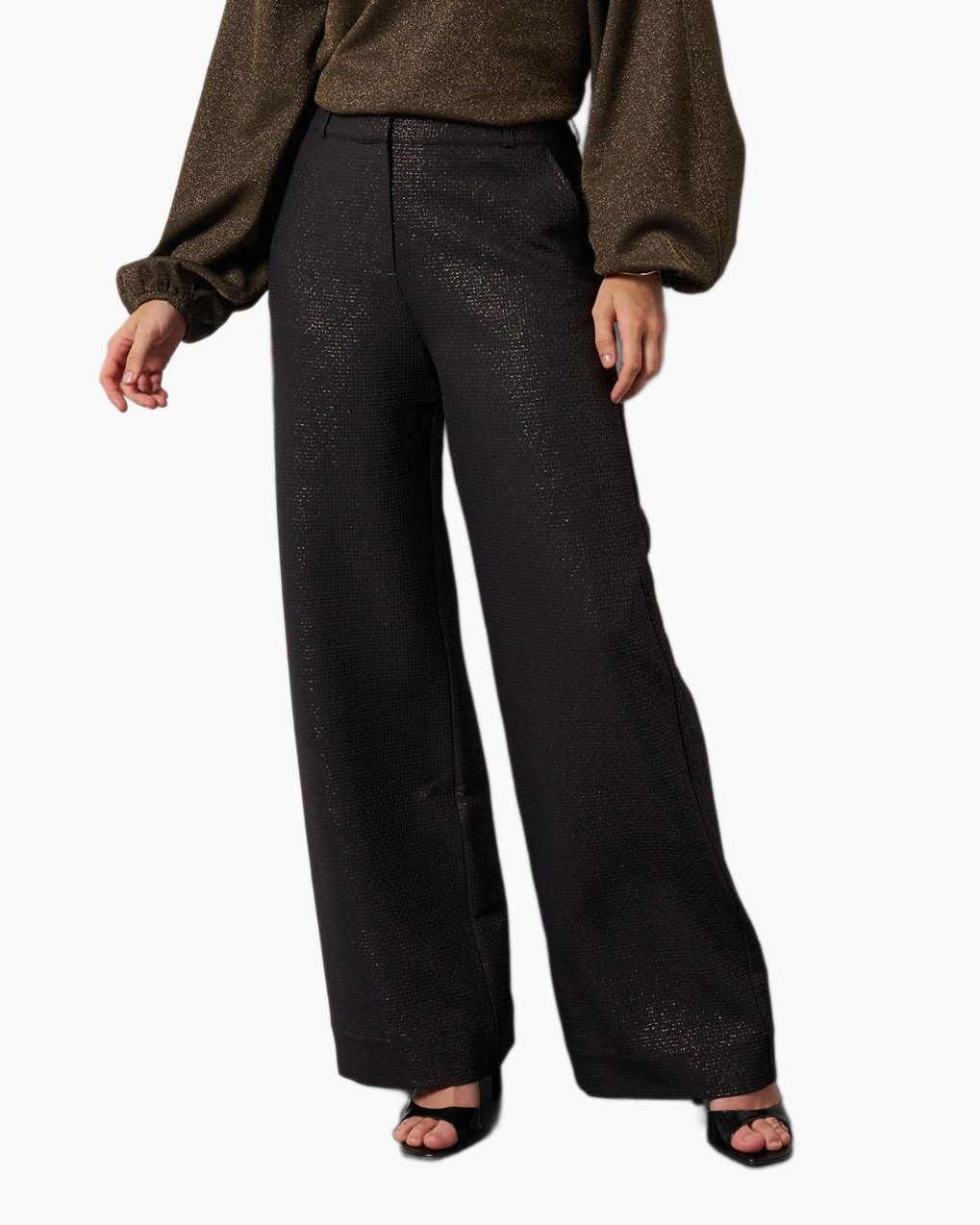 Broek Lexie Sparkle Waffle Trousers Licht Grijs