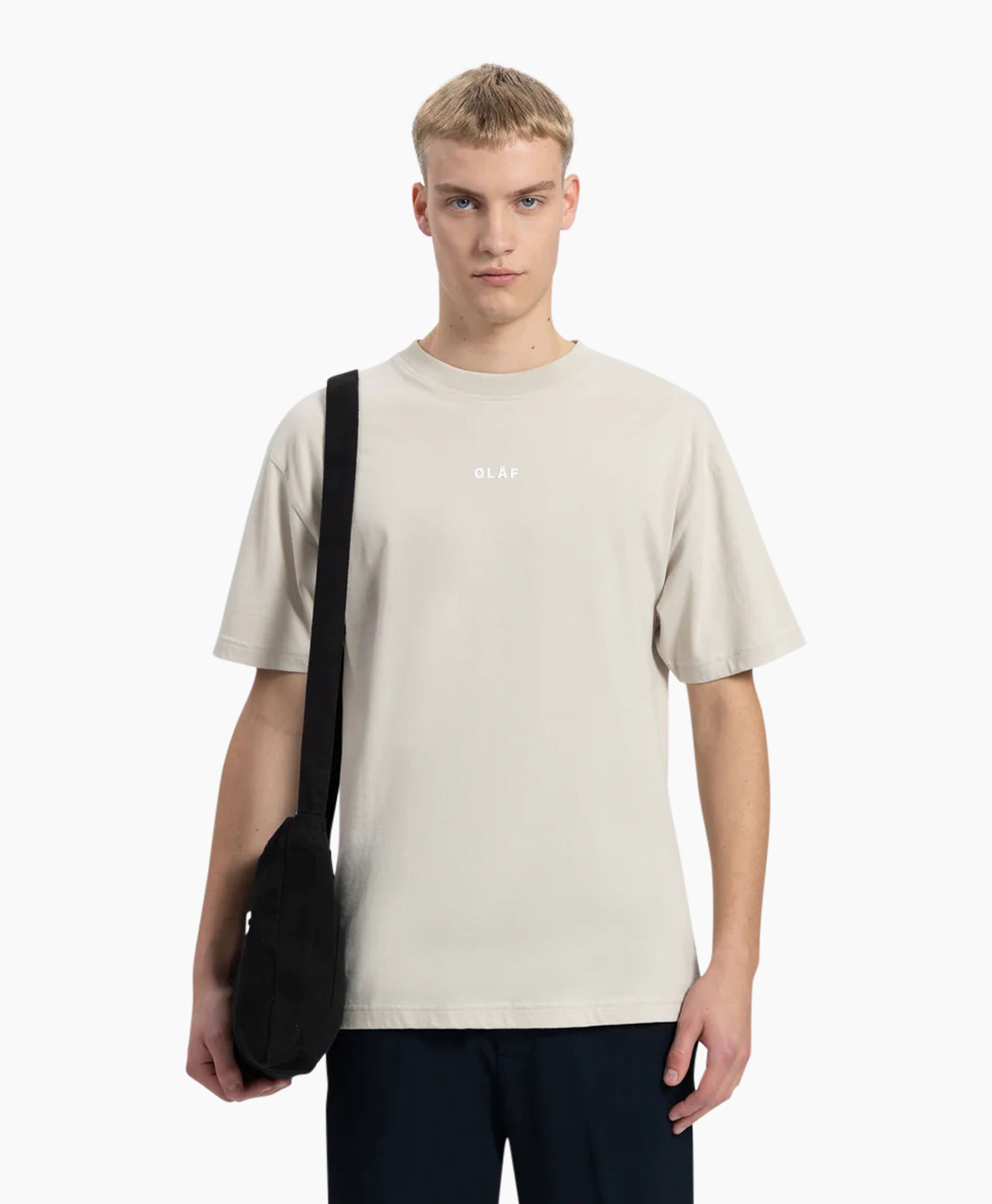 T-shirt Korte Mouw Block Beige