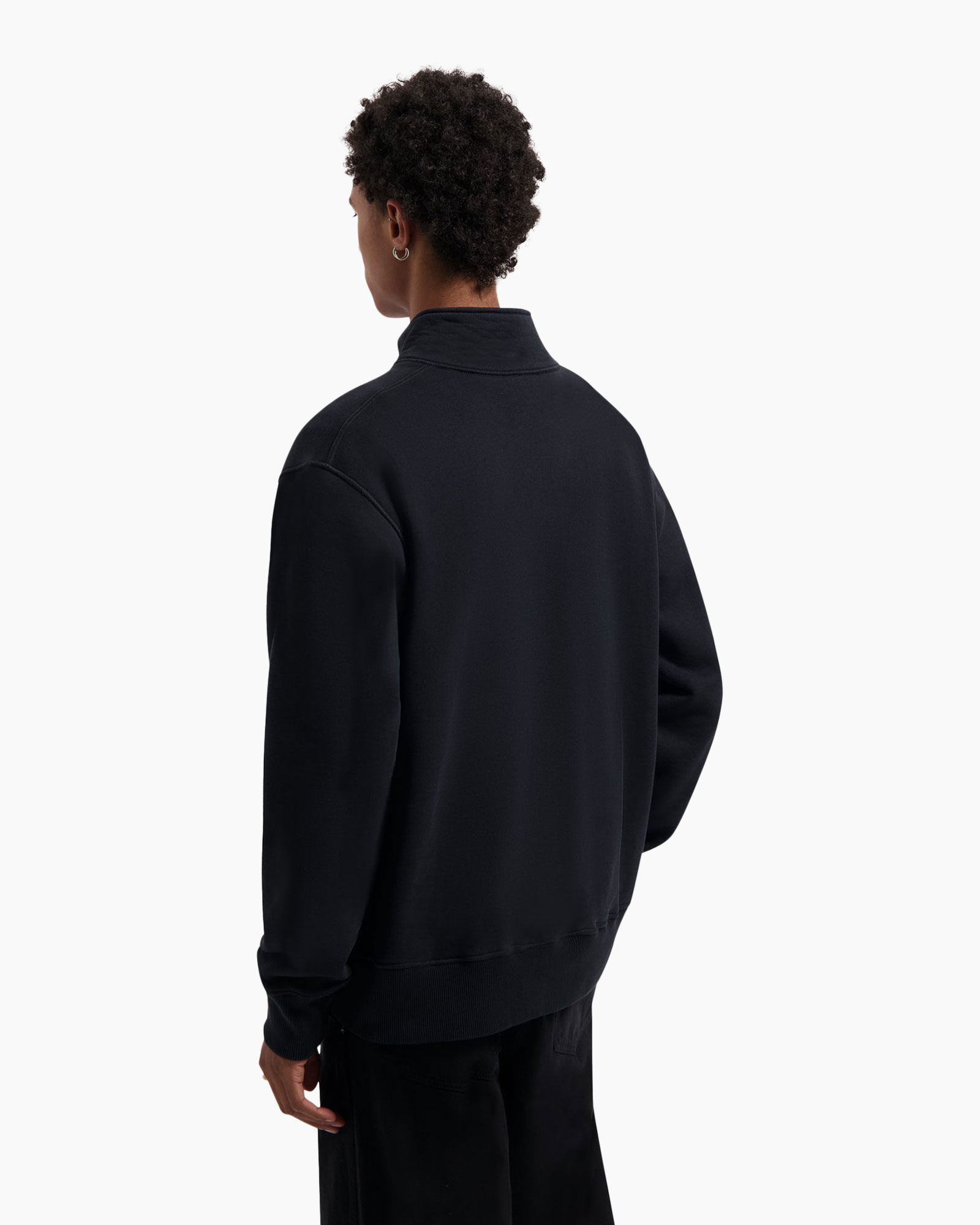 Pullover Signature Zip Mock Zwart