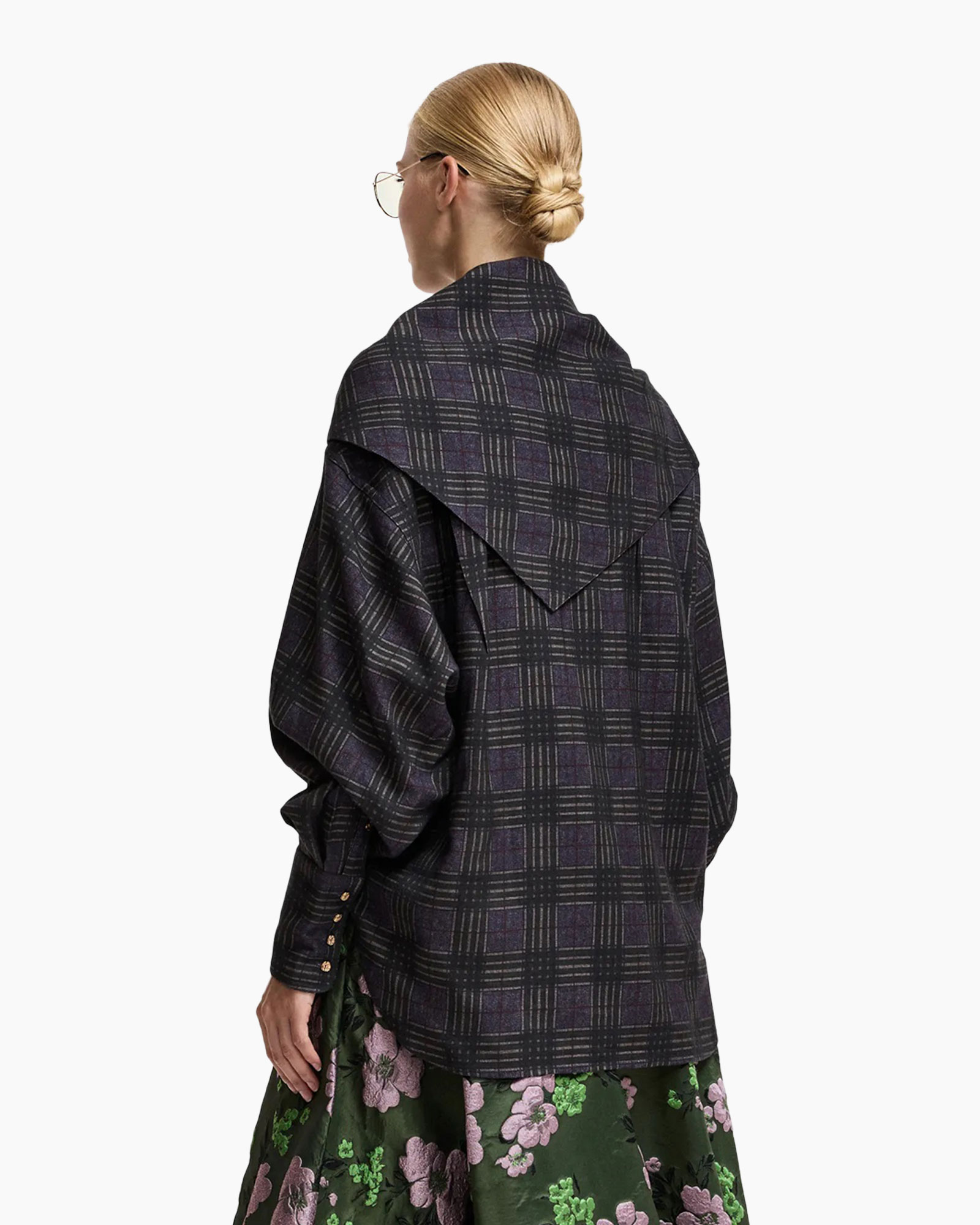 blouse, plaid, raad】【、】【glasses, rok
