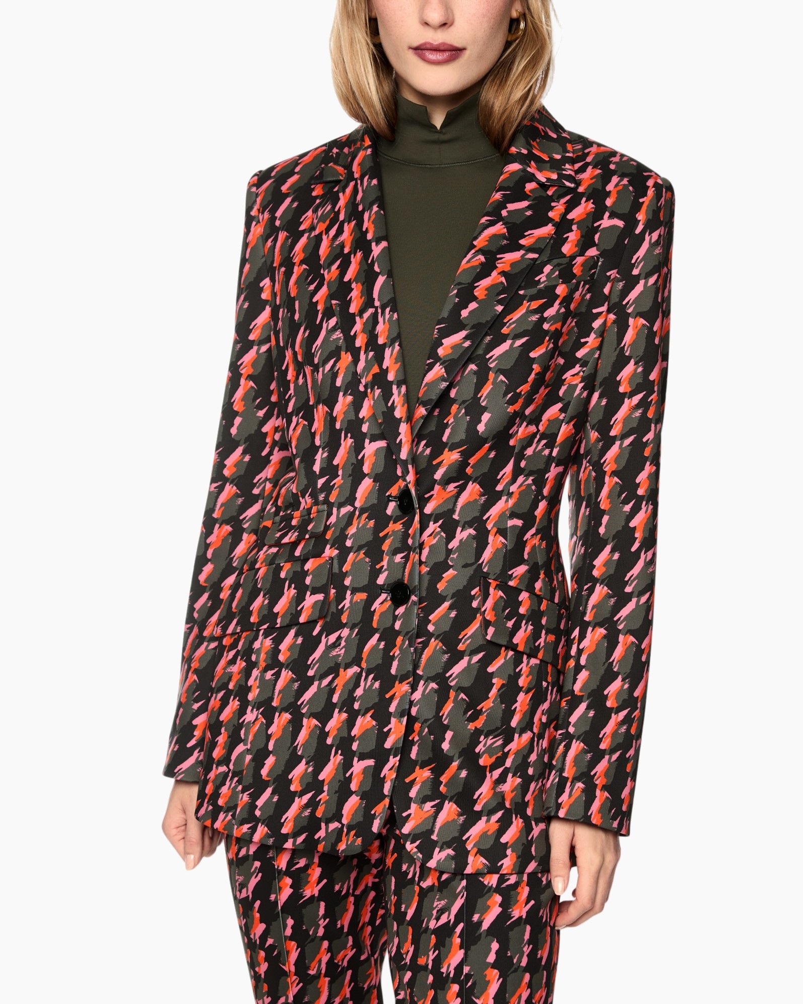 blazer, jacket, patroon, multikleur, revers