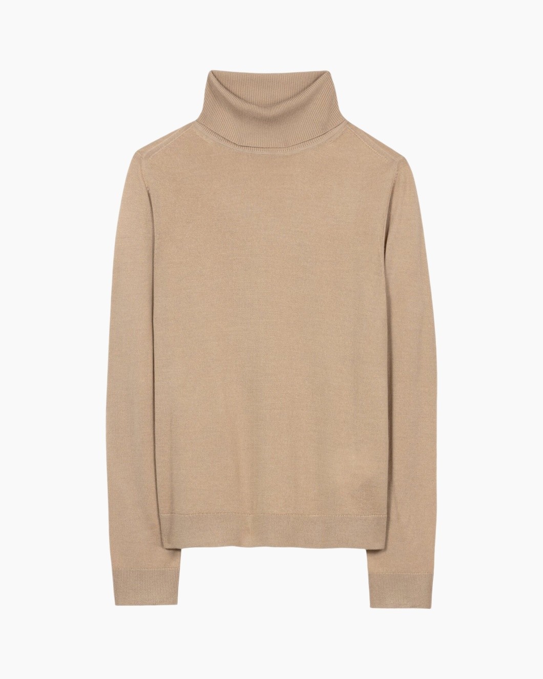 rolkraag, brei, beige, trui, langancearm