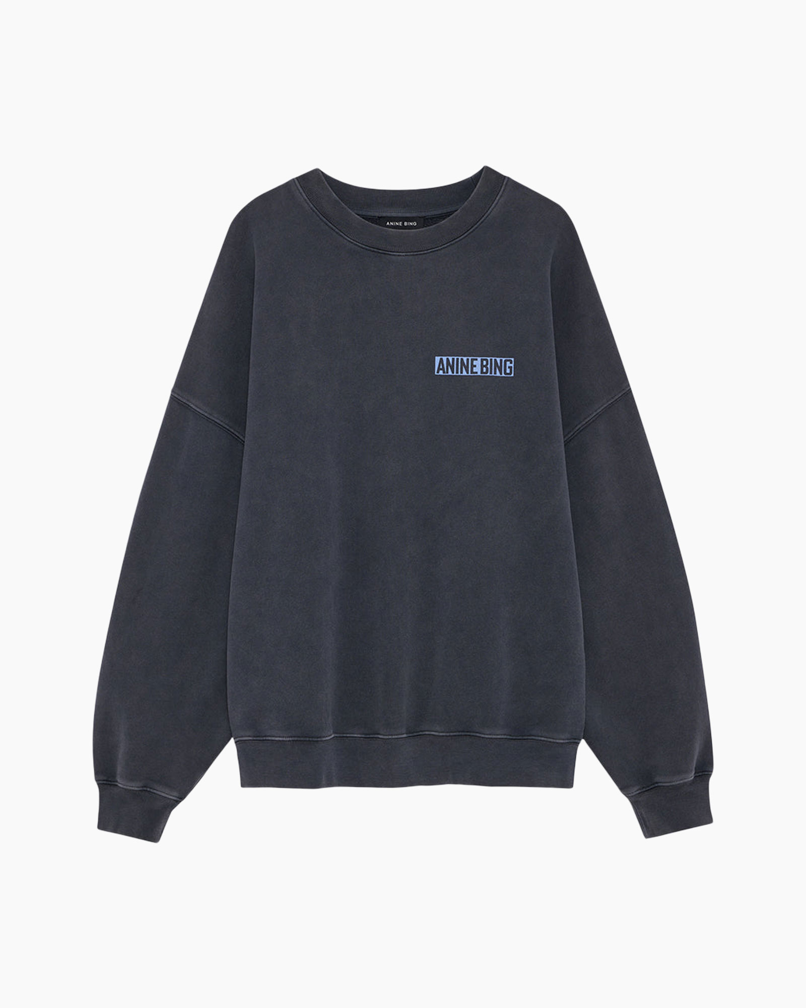 trui, uzwear, boyunluk, grafisch logo, kort donker