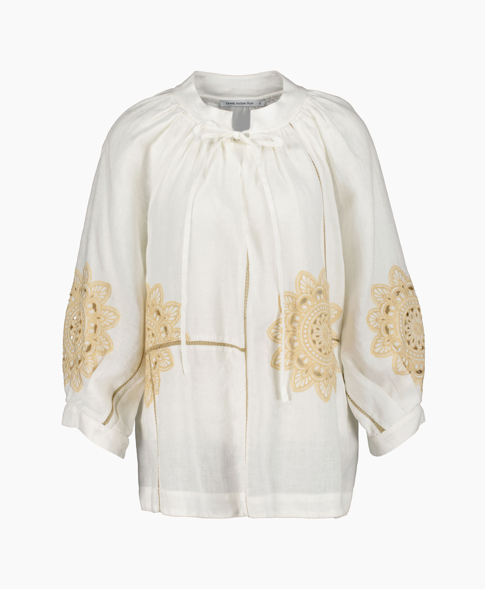 Greek Archaic Kori Blouse 240118 Wit dessin