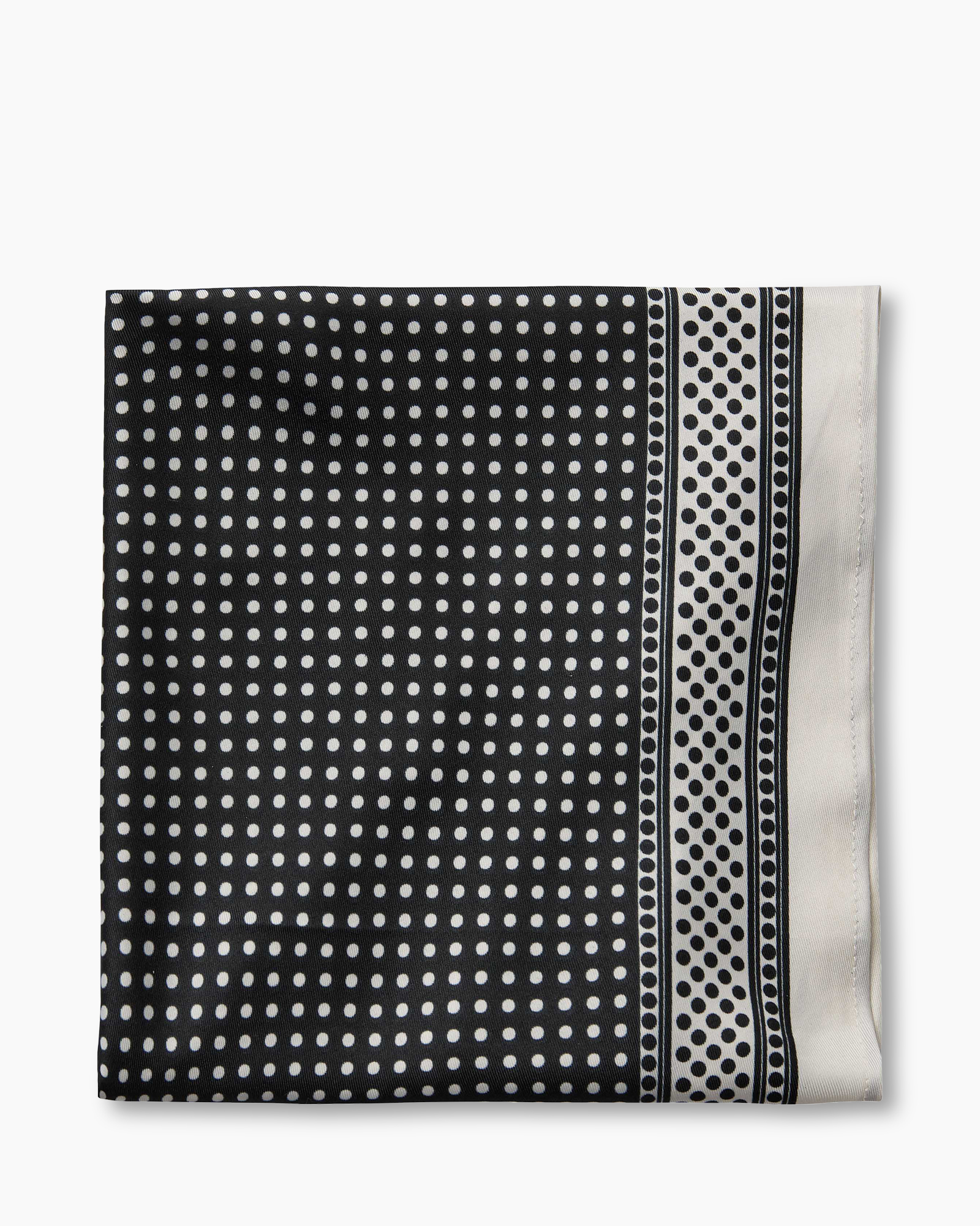 scarf, bandana, polka dots, black white, triangle pattern