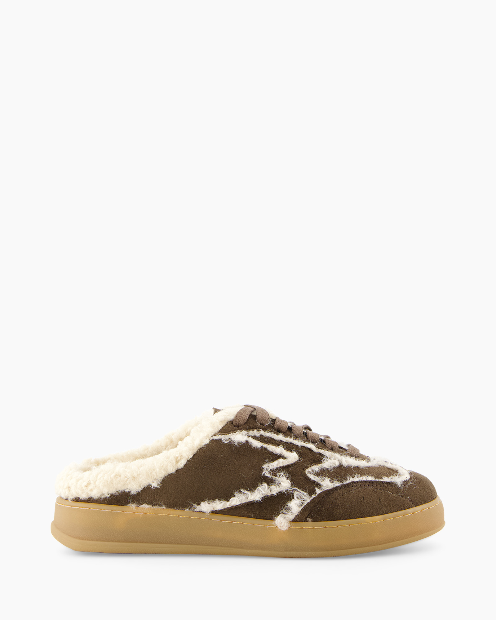 pantoffel, mocassin, bruin, schaapshaar, buitenkleding-geassocieerd