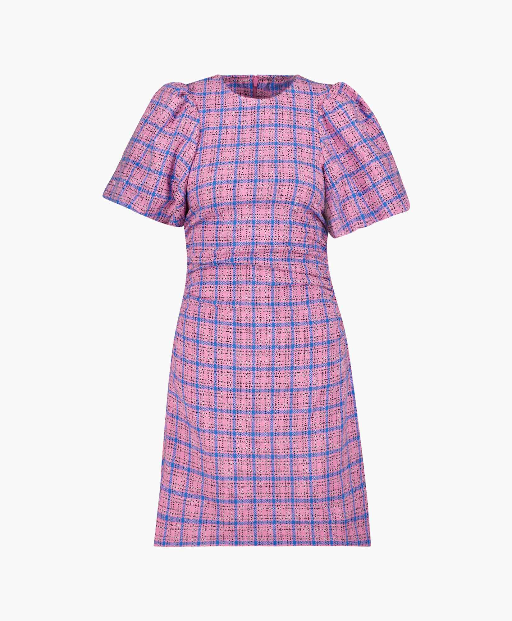 Mini Jurk Check Suiting Dress Pink