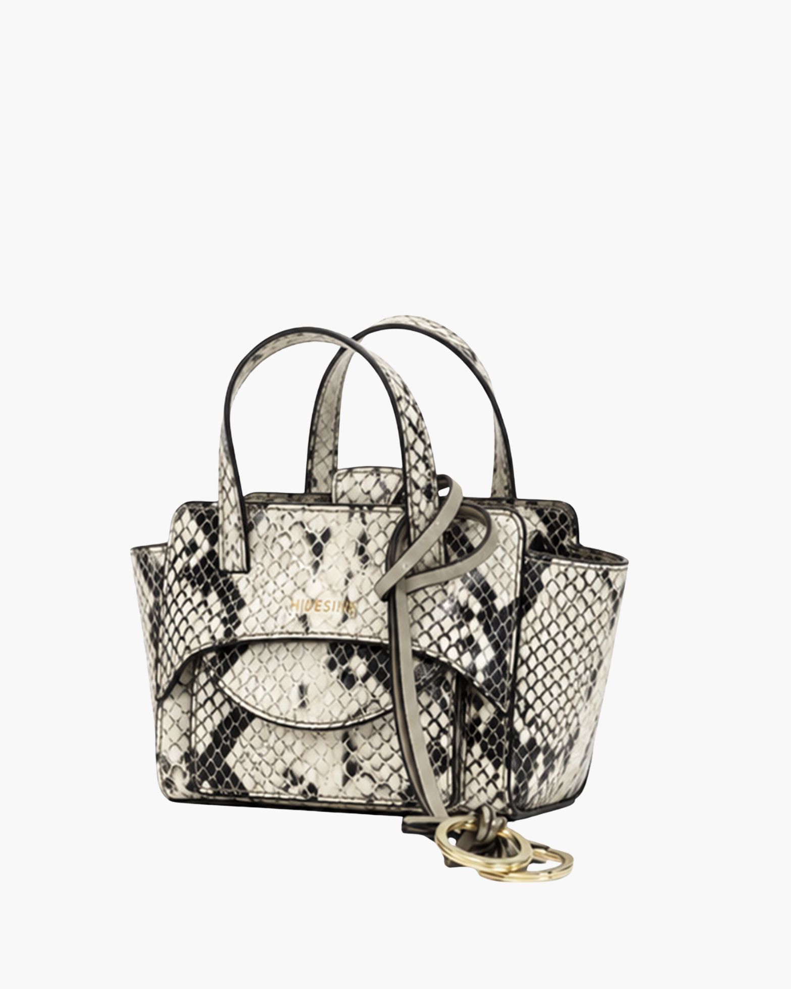 tassen, slangenprint, mini tas, bovenhandvat, gouden hardware