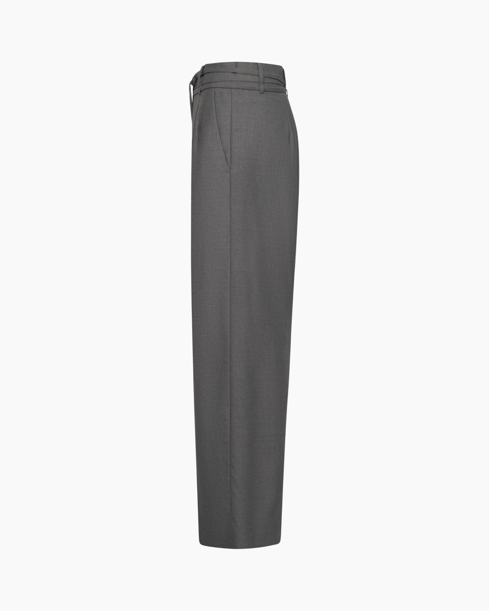 broek, broeken, grijs, slacks, tailleband