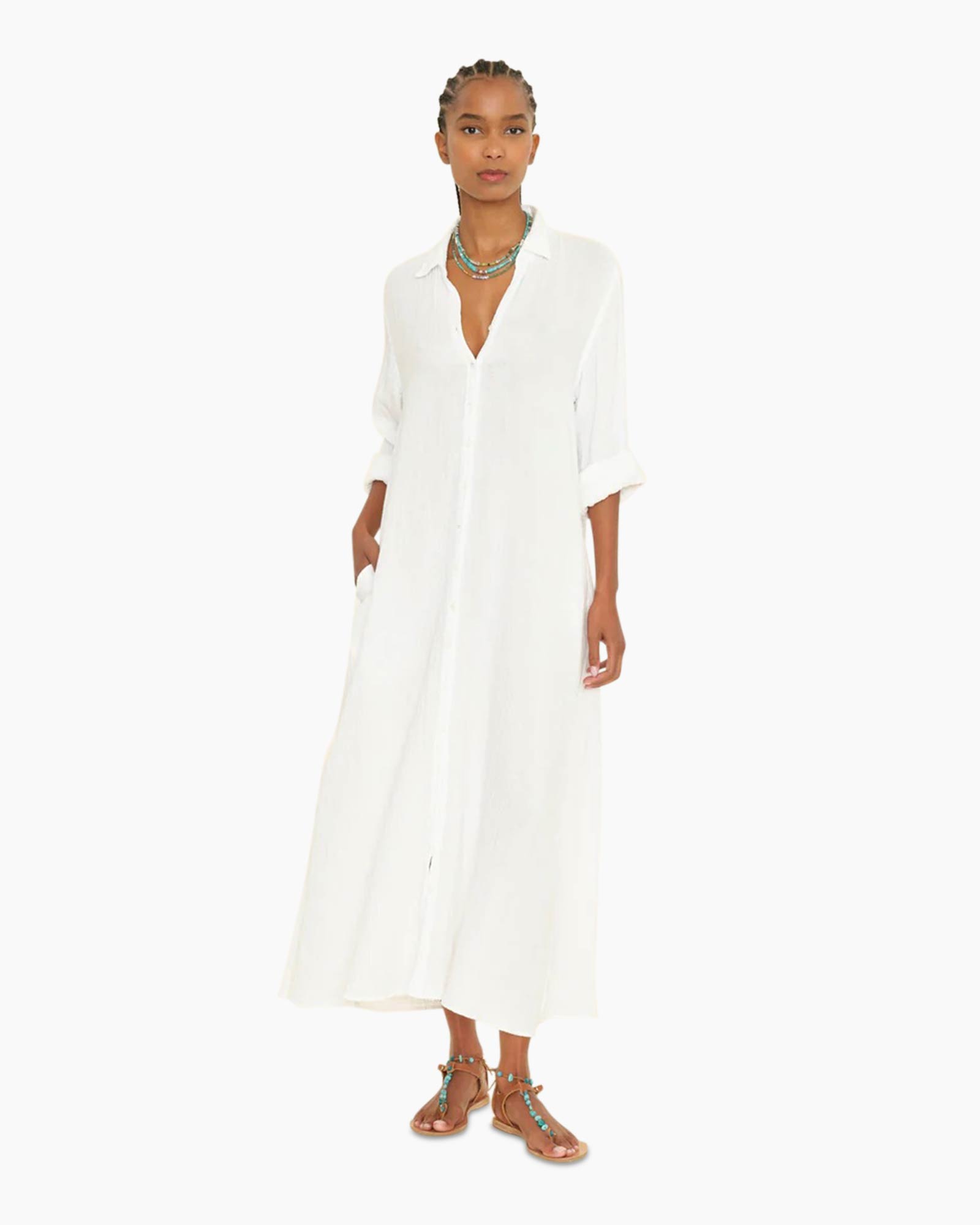 Maxi Jurk Boden Wit