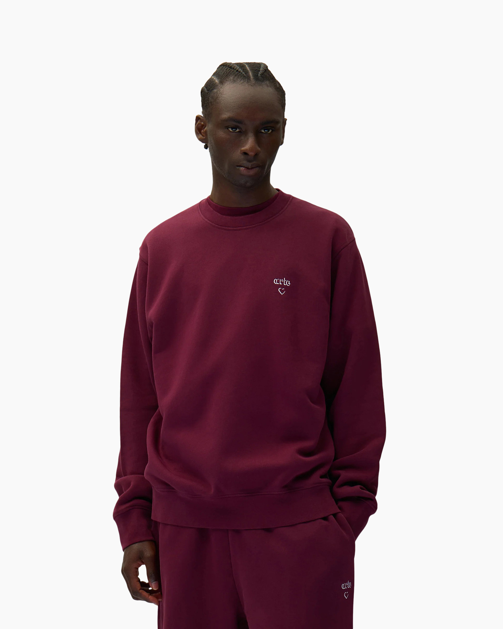 Trui Arte Heart Crewneck Bordeaux