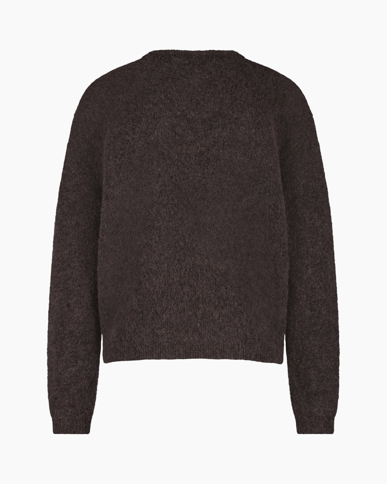 gebreide, trui, bruin, lange mouwen, pullover
