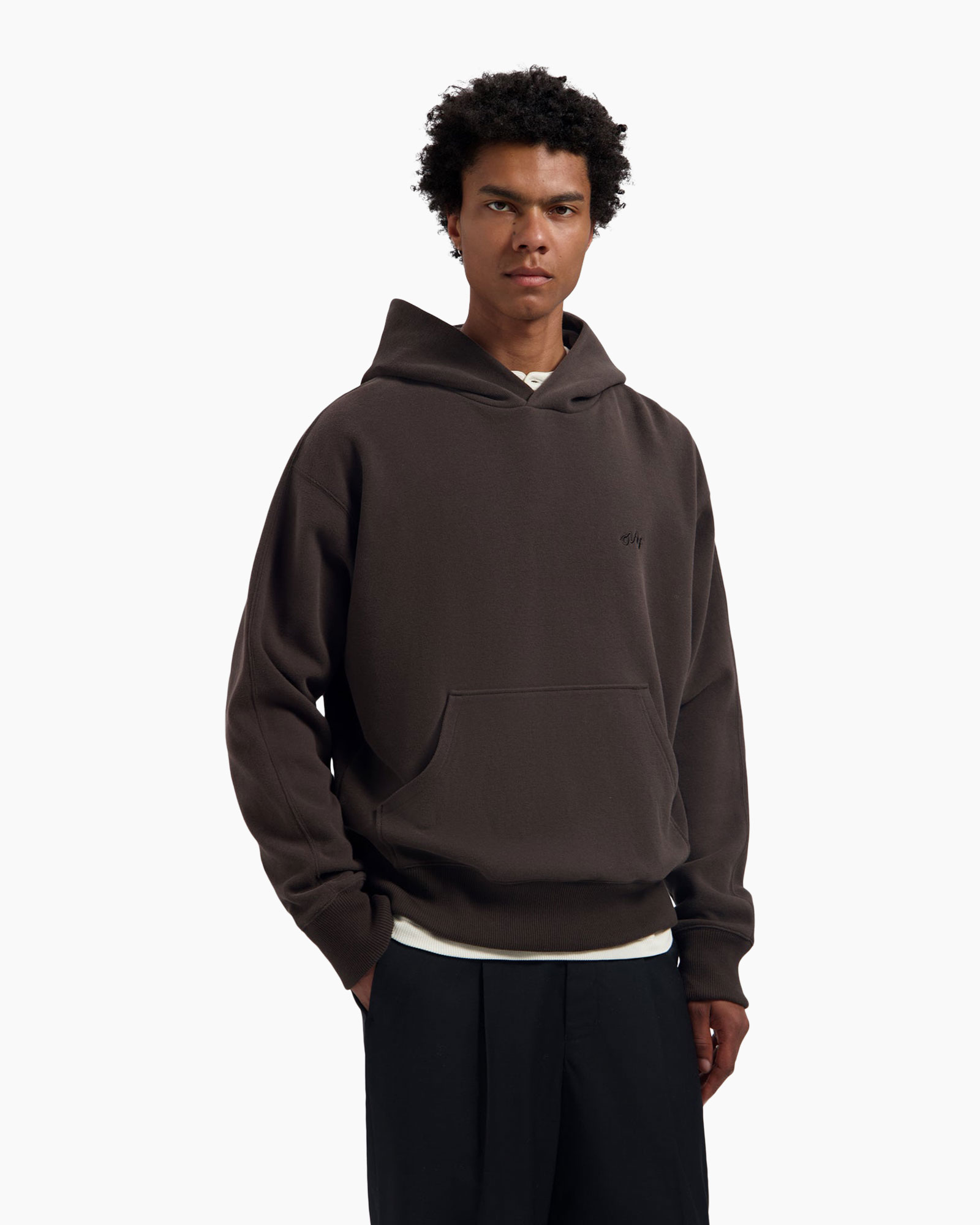 hoodie, bruin, pull-over, kangaroo zak, casual