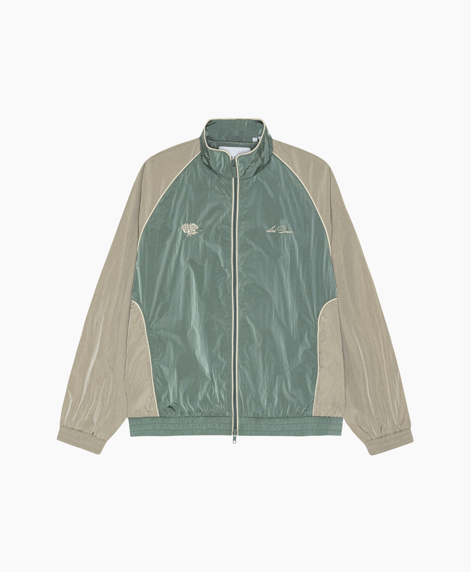 jacke, Reißverschluss, zwei Farbtöne, grün, beige
