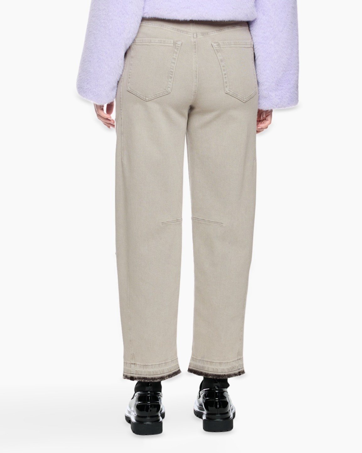 broek, broek, kaki, beige, achterzakken