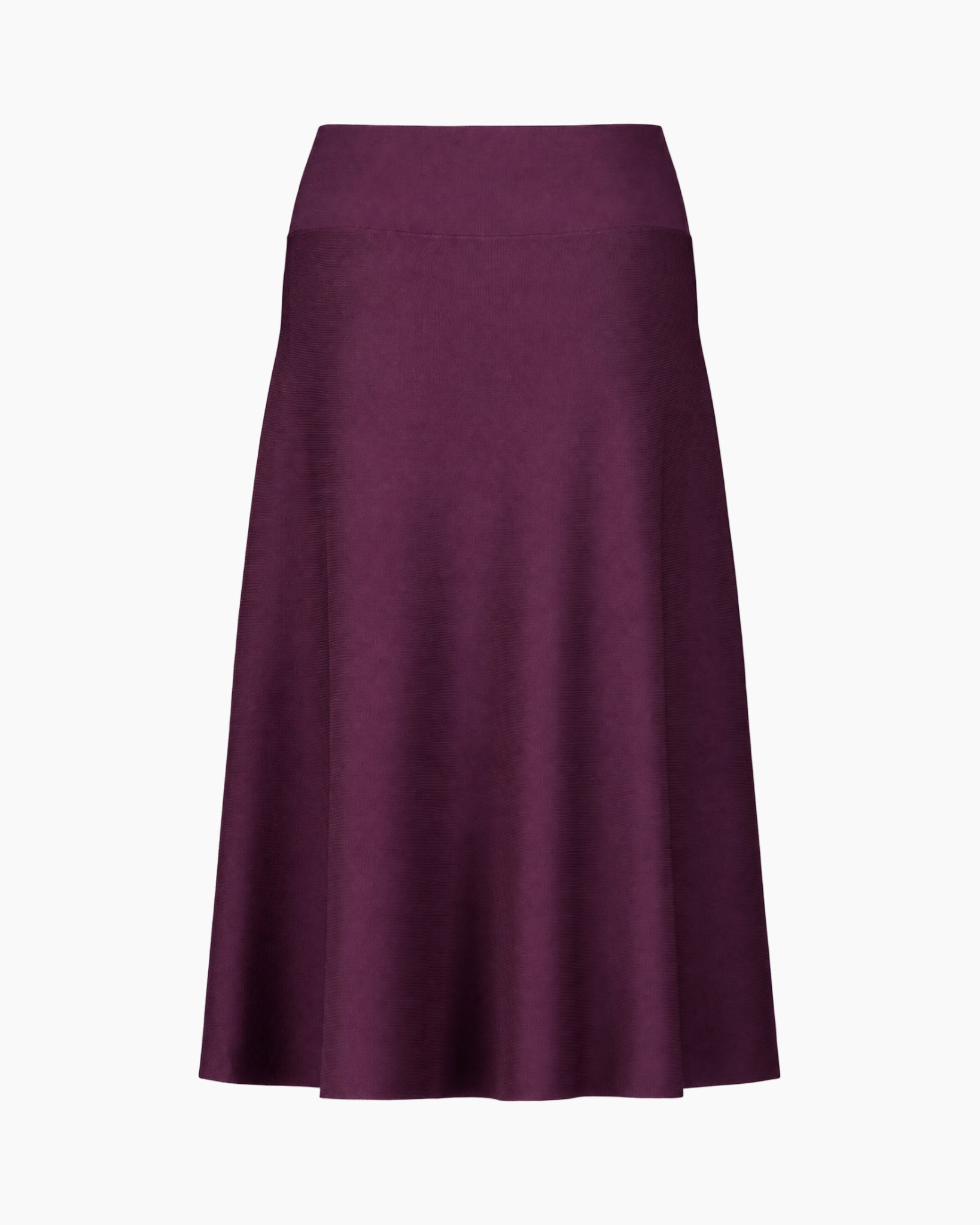 midi-rok, A-lijn, hoge taille, bordeauxrood, effen
