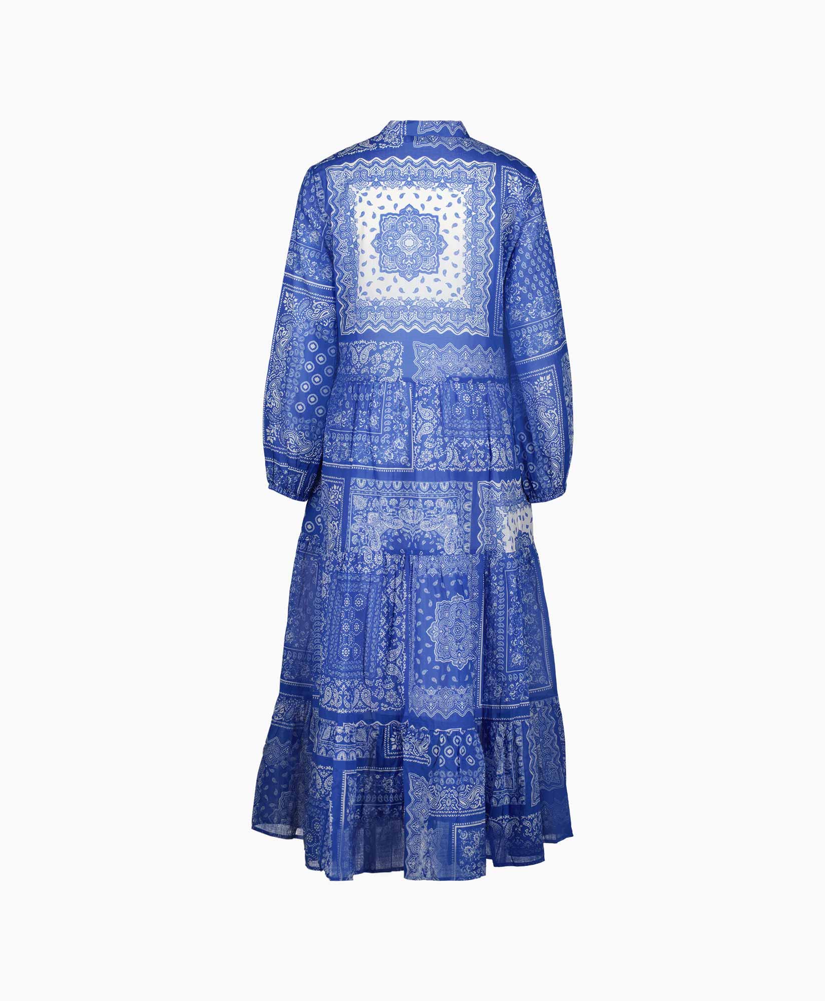 0039 Italy Maxi Jurk Mila Long 212344 Blauw dessin