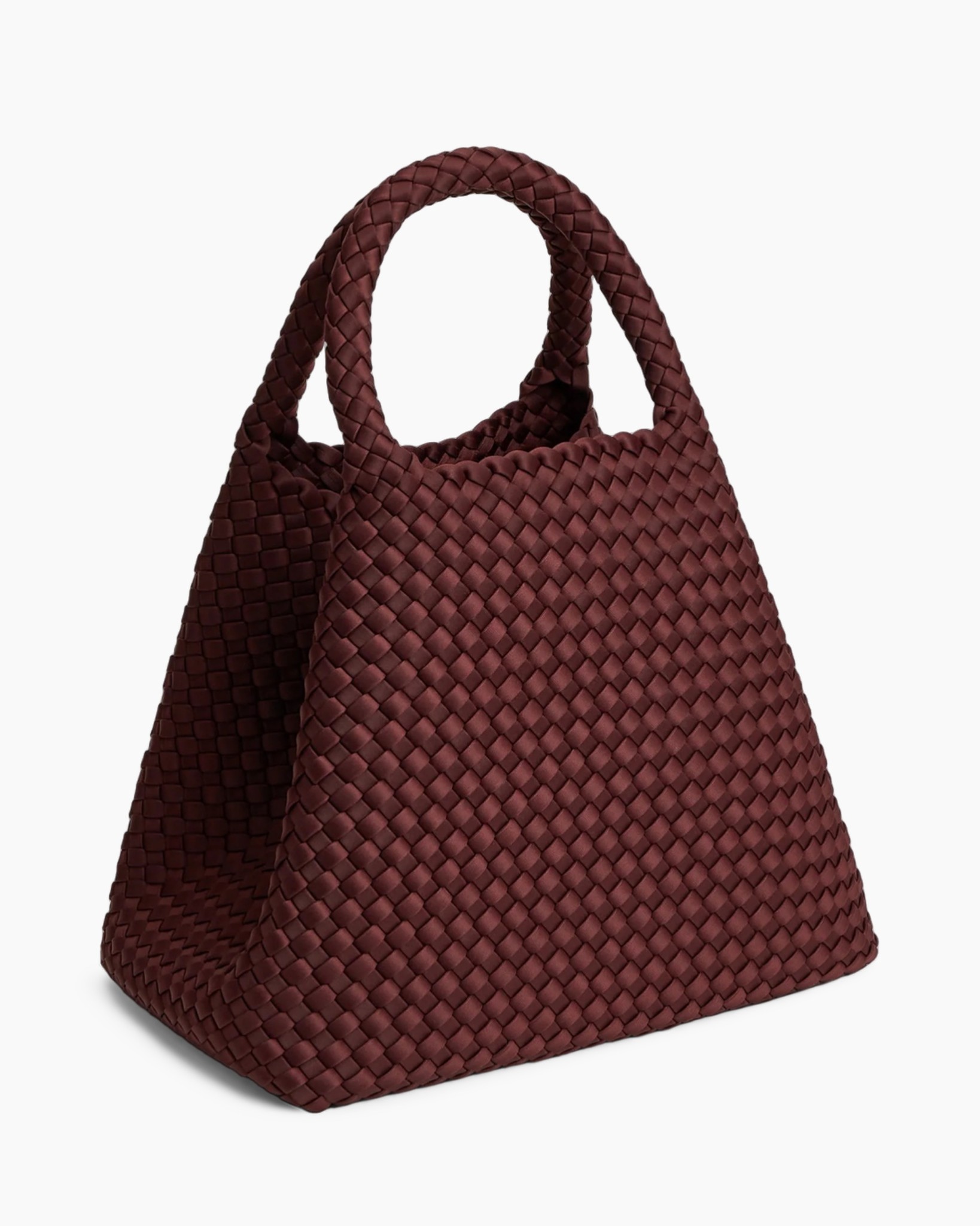 handtas, gevlochten, bordeaux, tote, tas
