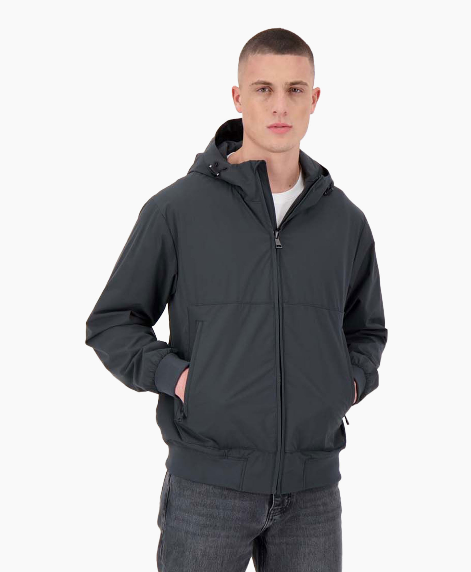 Jack Hooded Four-fay Stretch Donker Grijs